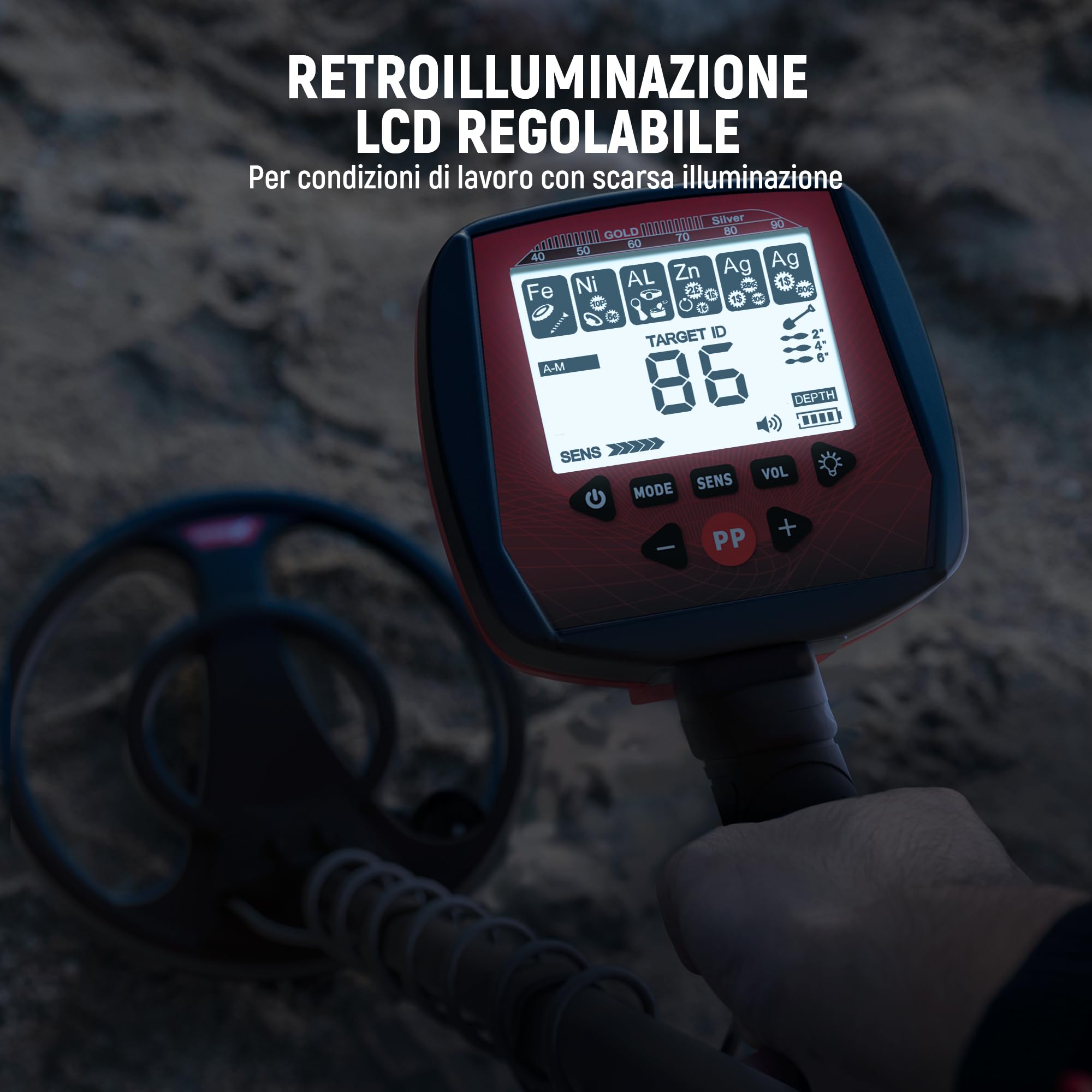 KAIWEETS Metal Detector, 2026 Nuova Versione Rilevatore di metalli con asta telescopica integrata monopezzo, rapido da montare, localizzazione precisa, per adulti, Pinpointer, bobina impermeabile IP68