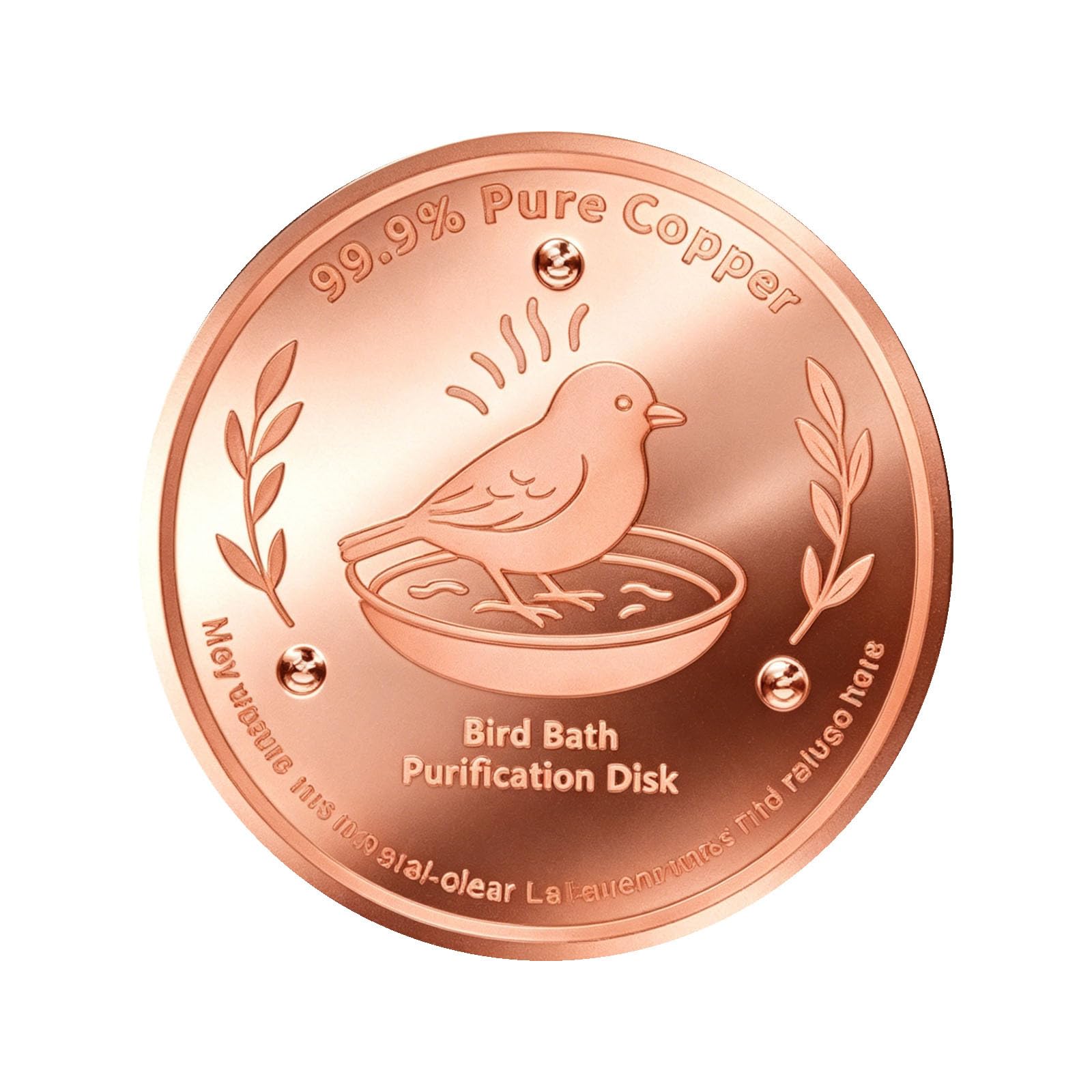 Pure Copper Bird Bath Purification Disc, 99.99% High Purity Cleaning Disc, 0.7mm Thick Four-Point Support, Physical Water Purifier, Weatherproof For Outdoor Birdbaths, Safe For Birds (C) โ image 1