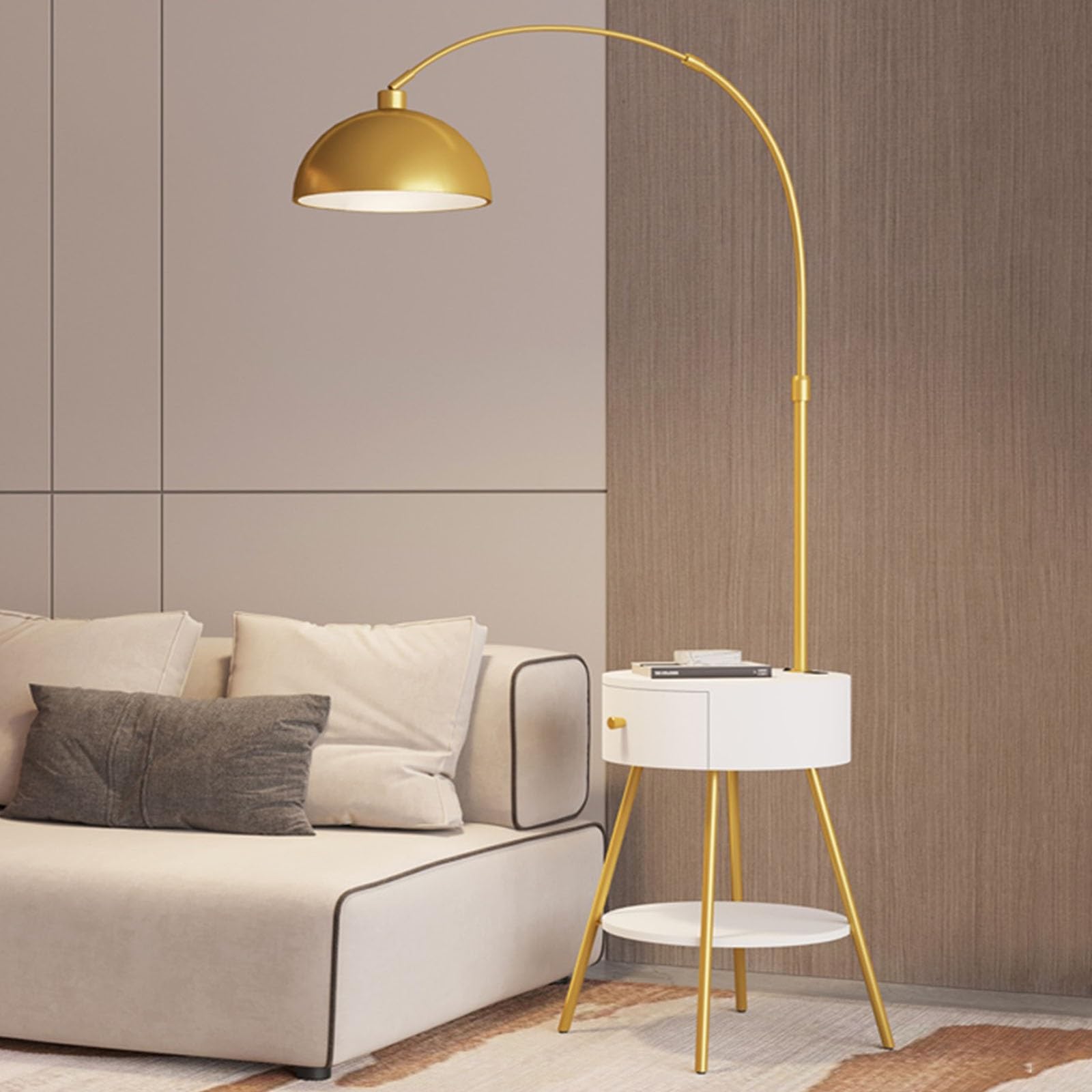 Lámparas Combo de mesa y lámpara con bombilla LED for dormitorio, sala estar(Blanco)