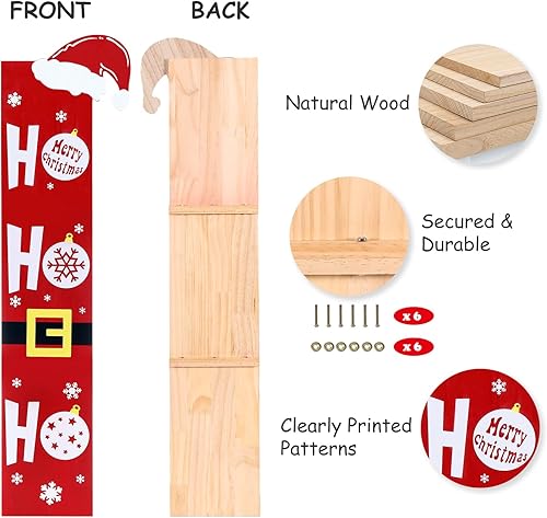 Vista 45 de Letrero de bienvenida intercambiable para puerta delantera con 14 iconos intercambiables, decoración de porche delantero de granja, letrero de pared