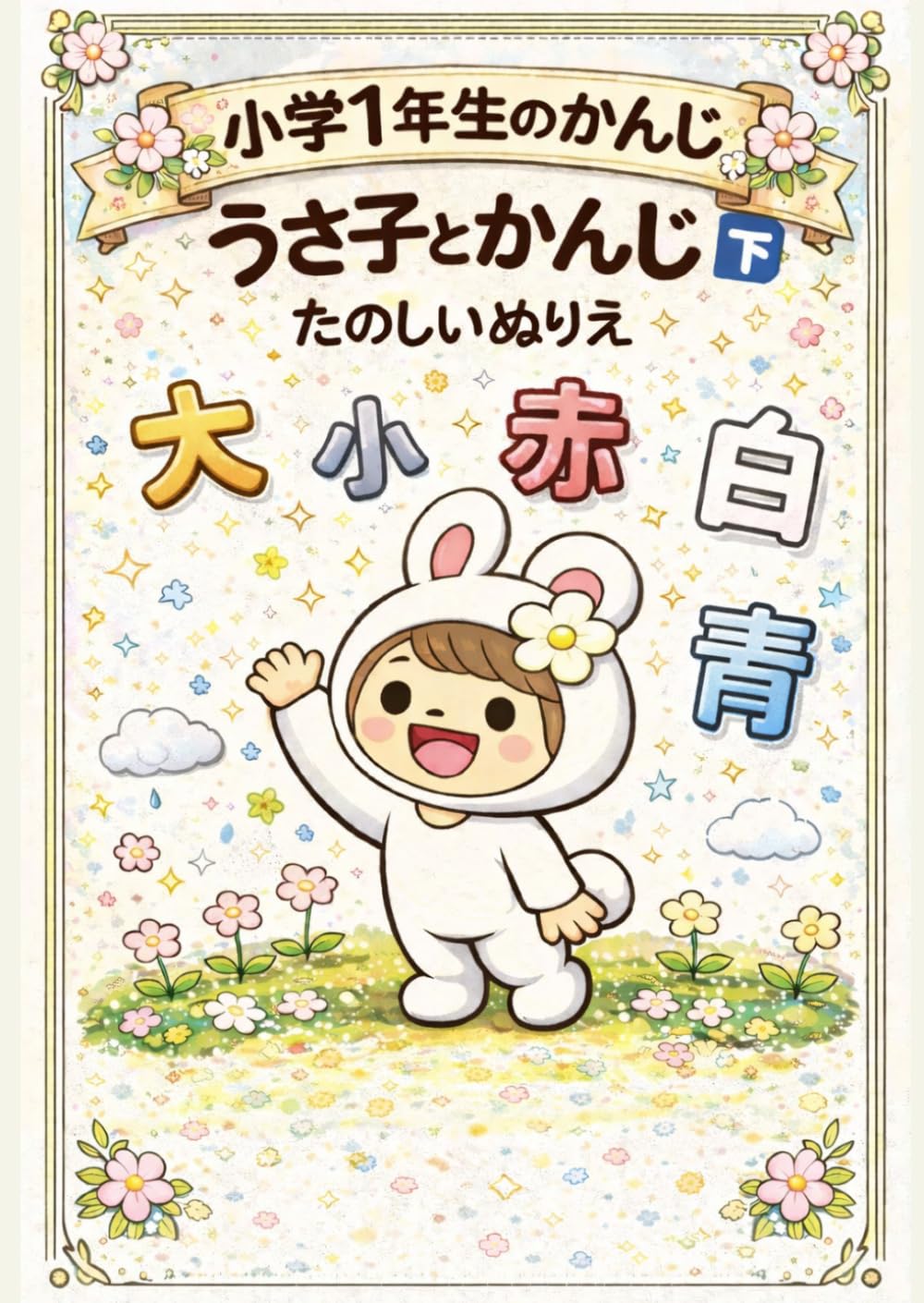 うさ子とかんじ　たのしいぬりえ　小学１年生のかんじ　下