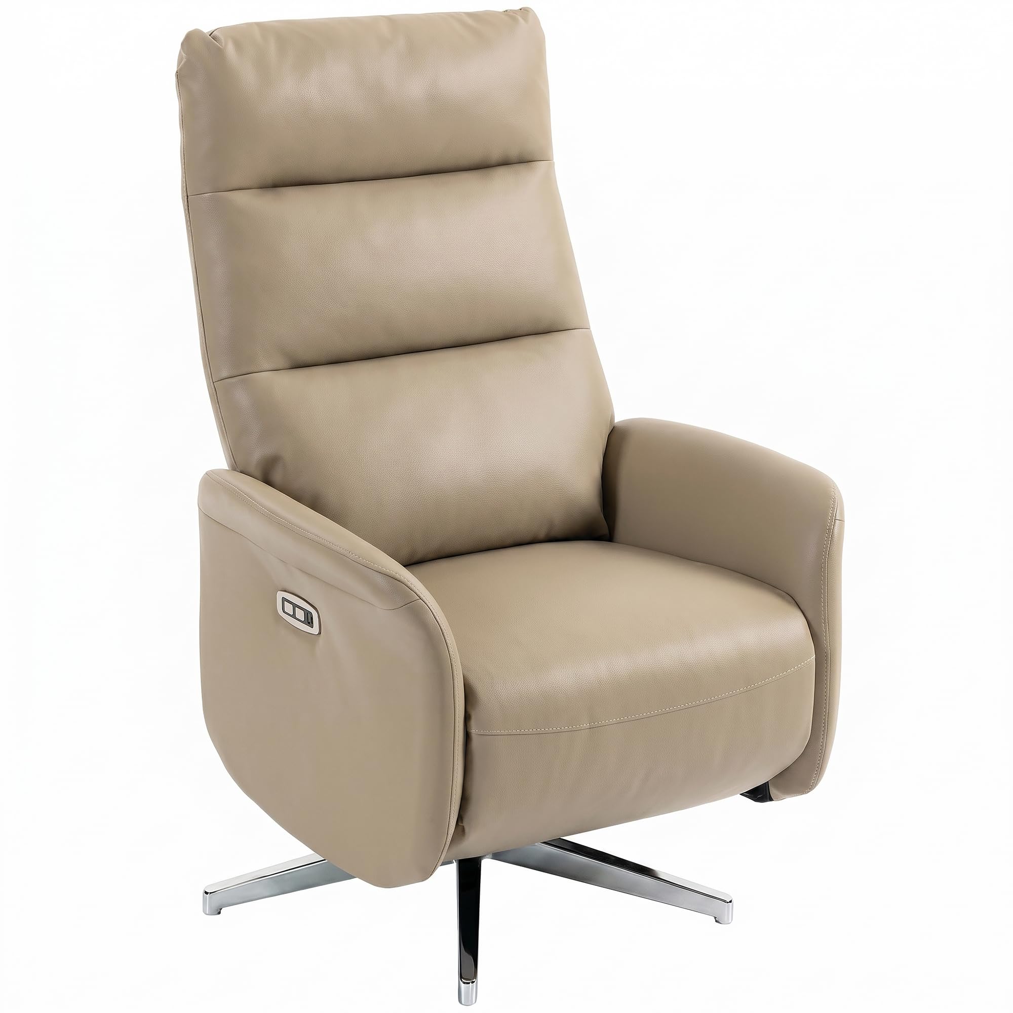 HOMCOM Poltrona Relax Elettrica Reclinabile 160° con Poggiapiedi, Marrone