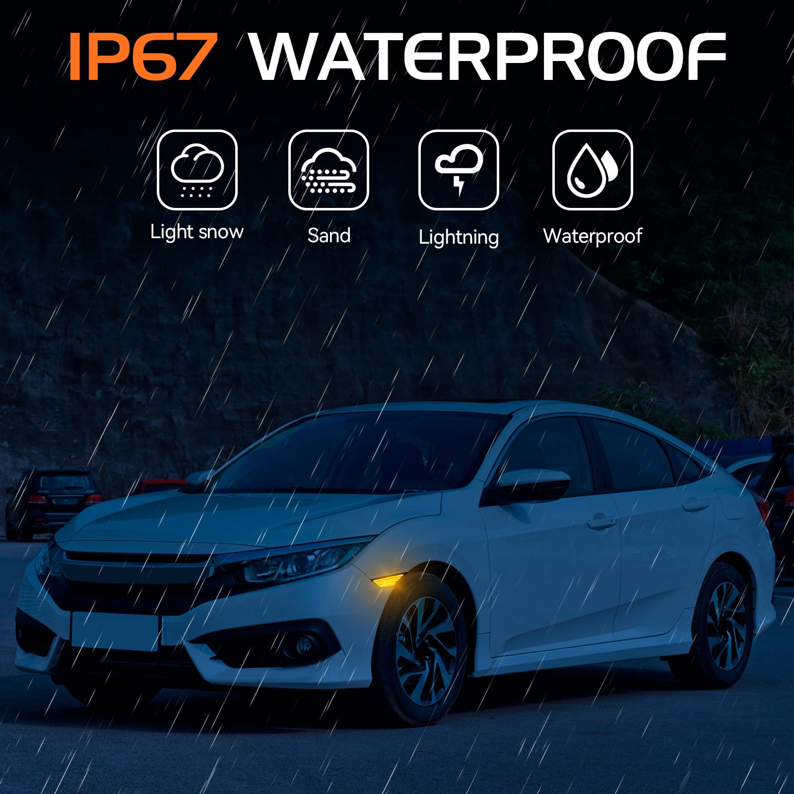 Switchback Amber White LED luci di posizione laterali per 2016-2021 Honda Civic, sostituzione parafango anteriore fumé parafango riflettore, indicatori di direzione sequenziali e luce di parcheggio