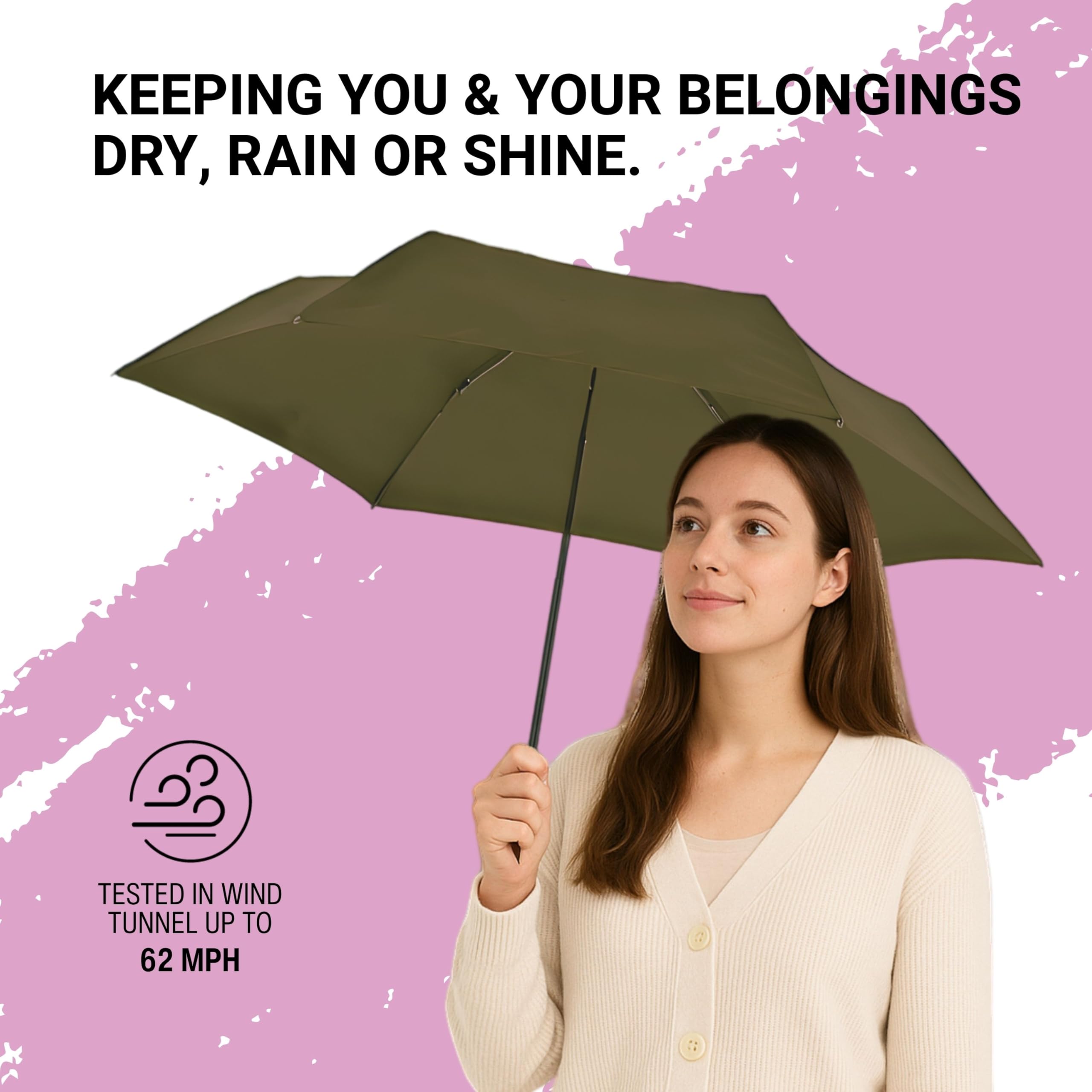 Knirps X4U - Parapluie My Clever Companion - Coupe-vent - 90 cm de diamètre - Petit et compact - Pour voyage et protection contre tous les temps - Avec