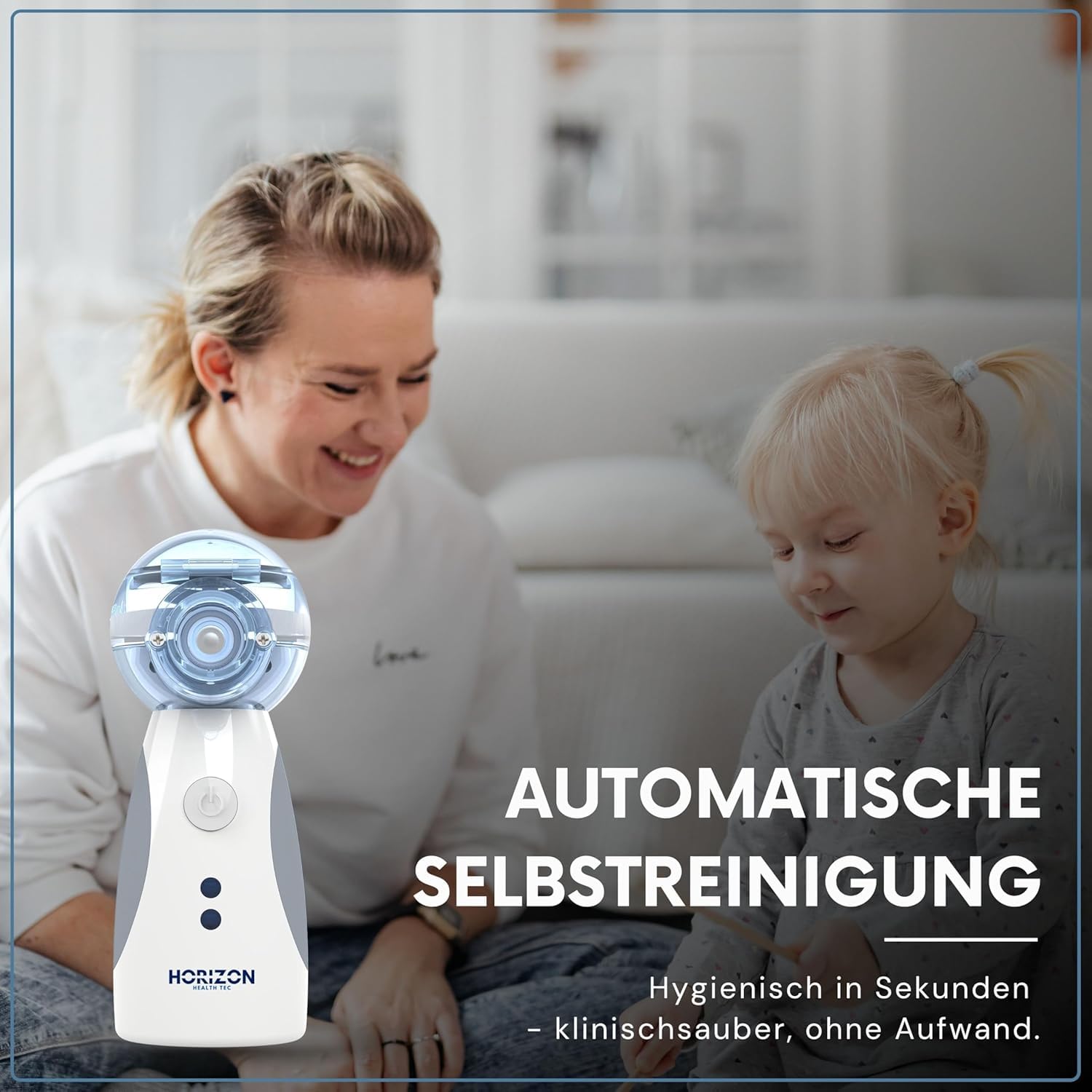 Inhalationsgerät, Wiederaufladbarer USB C Inhalationsgerät für Kinder, tragbar, Super Leiser Inhalator, Effizienter Vernebler Inhaliergerät Kinder für unterwegs (SET Grau)