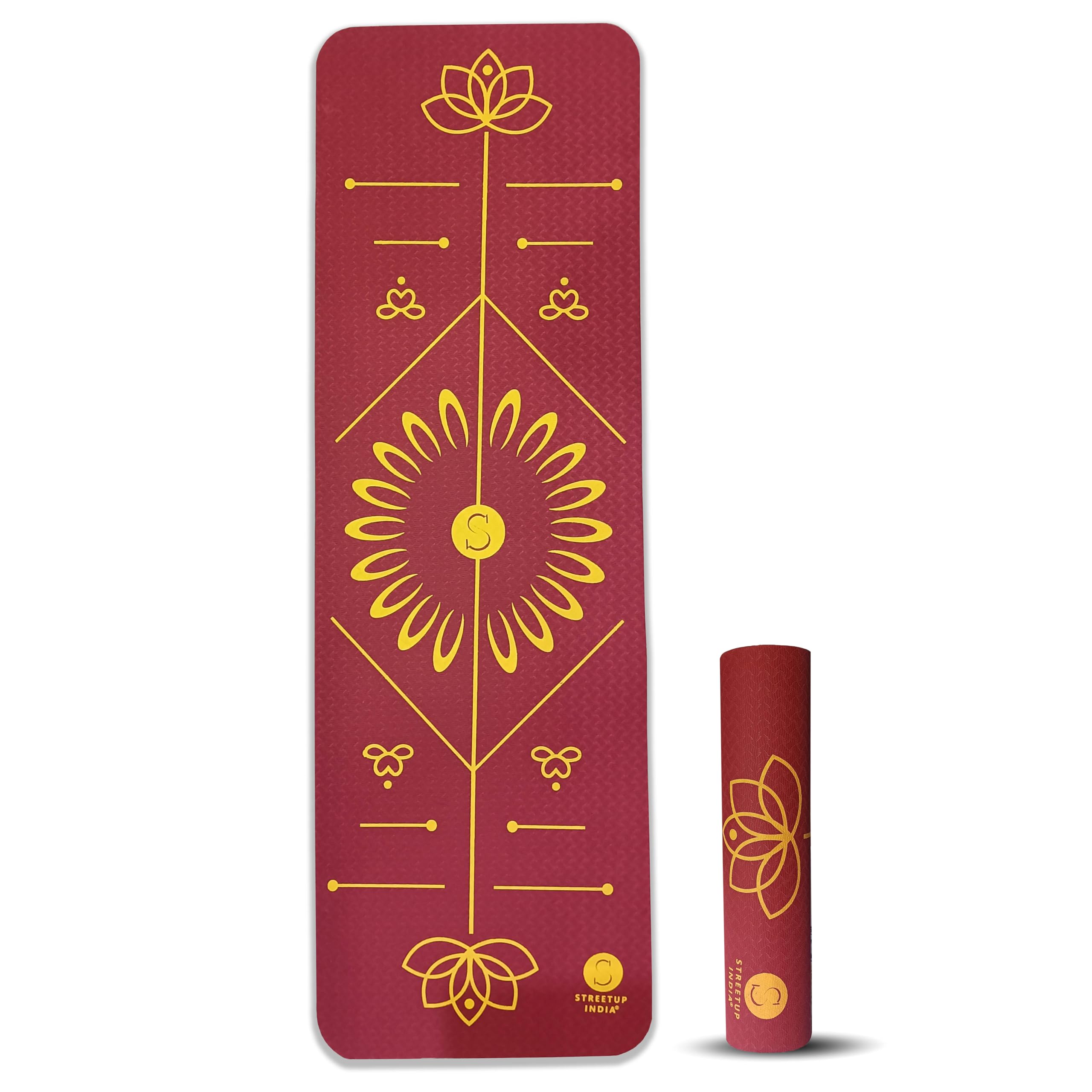 See full amazon price history chart for Streetup India® TPE Yoga Mat With Body Alignment |6 mm Thickness| for Men and Women| Ideal Exercise Mat For Yoga, Pilates And Workout| Anti Skid (Maroon) Streetup India® TPE Yoga Mat With Body Alignment |6 mm Thickness| for Men and Women| Ideal Exercise Mat For Yoga, Pilates And Workout| Anti Skid (Maroon) (B0DGFH2QB6) Amazon Price History, Amazon Price Tracker