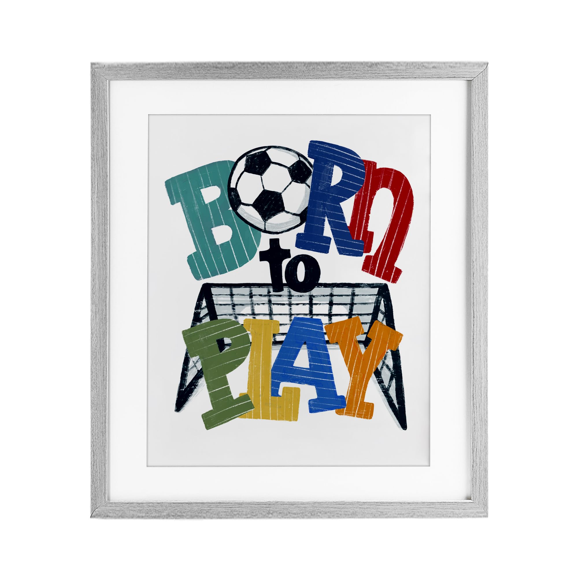 Décoration chambre enfant foot Born To Play Soccer cadre Stupell Industries design Connie Summers