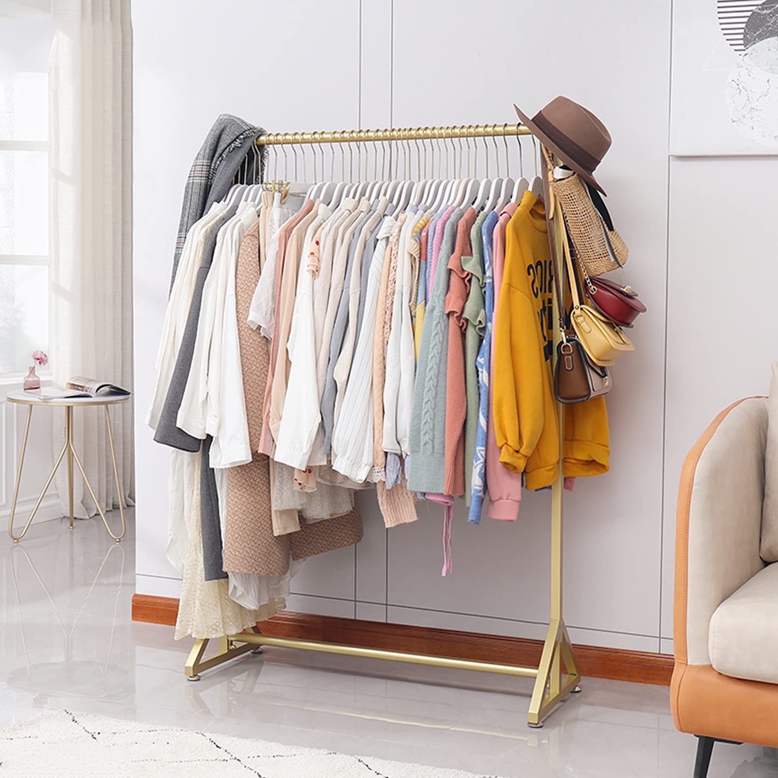Appendiabiti autoportante resistente, espositore per indumenti industriale in acciaio, può contenere fino a 50 kg, organizer per appendere cappotti, camicie, vestiti, per casa, negozio e viaggi