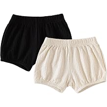 SOBOWO Baby Bloomer Shorts 2 Pack Diaper Covers for Girls and Boys 6M-3T | Pull-On Elastic Waist, Elastic Leg Openings, Short-Style Fit, Solid Colors, Wear with Tees, Under Dresses, Daycare & Play
