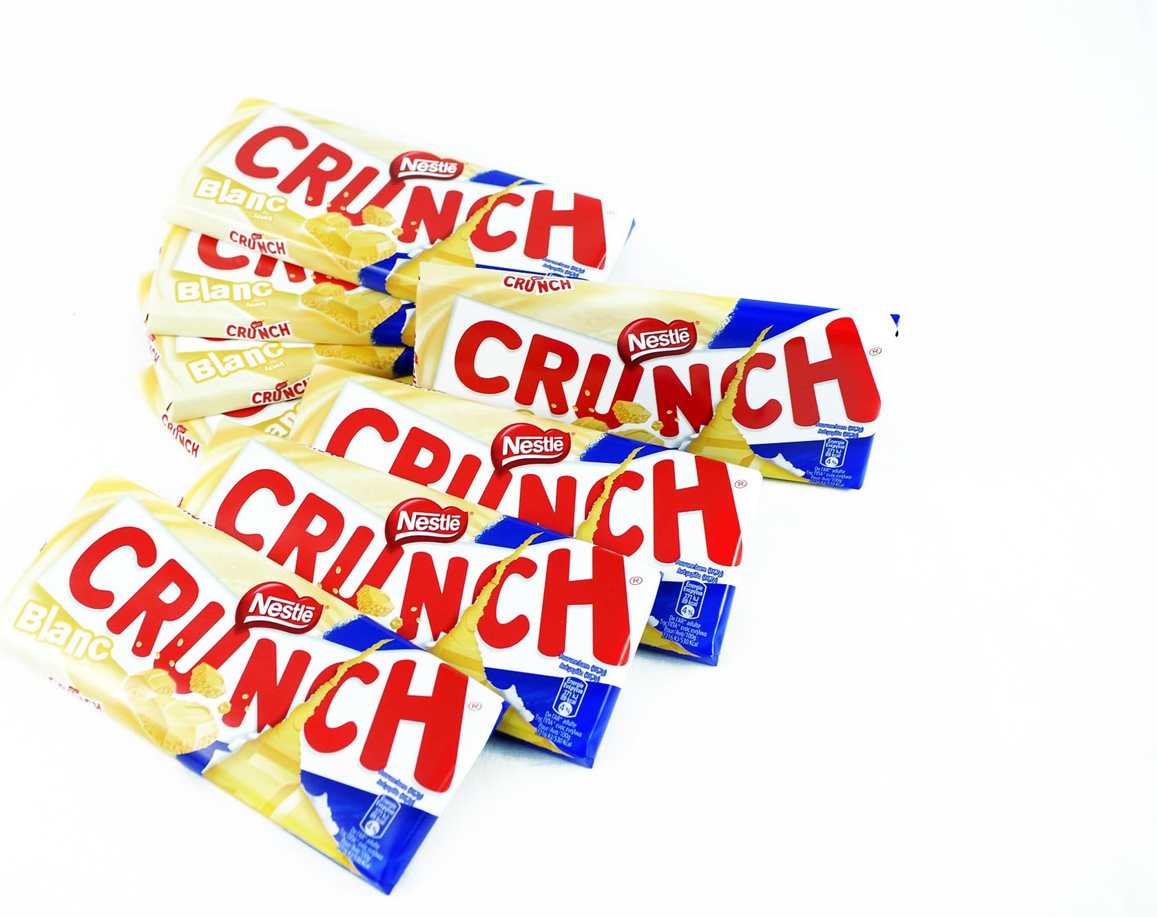 NESTLE CRUNCH WHITE Chocolate & CRISPED RICE - 8 x 100 gr Pack
