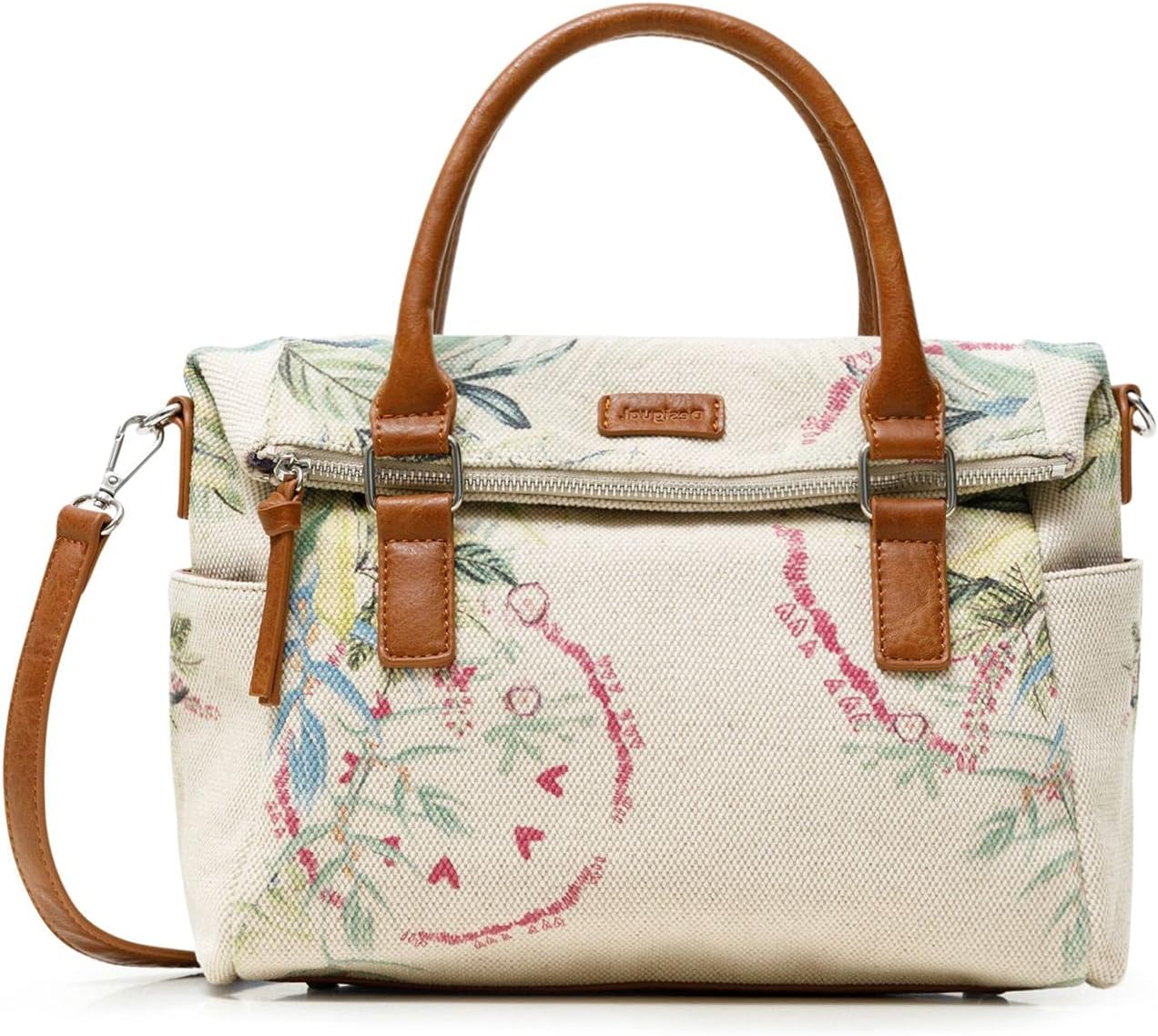 Desigual Women's Fabric Hand Bag, White, U, White, One Size