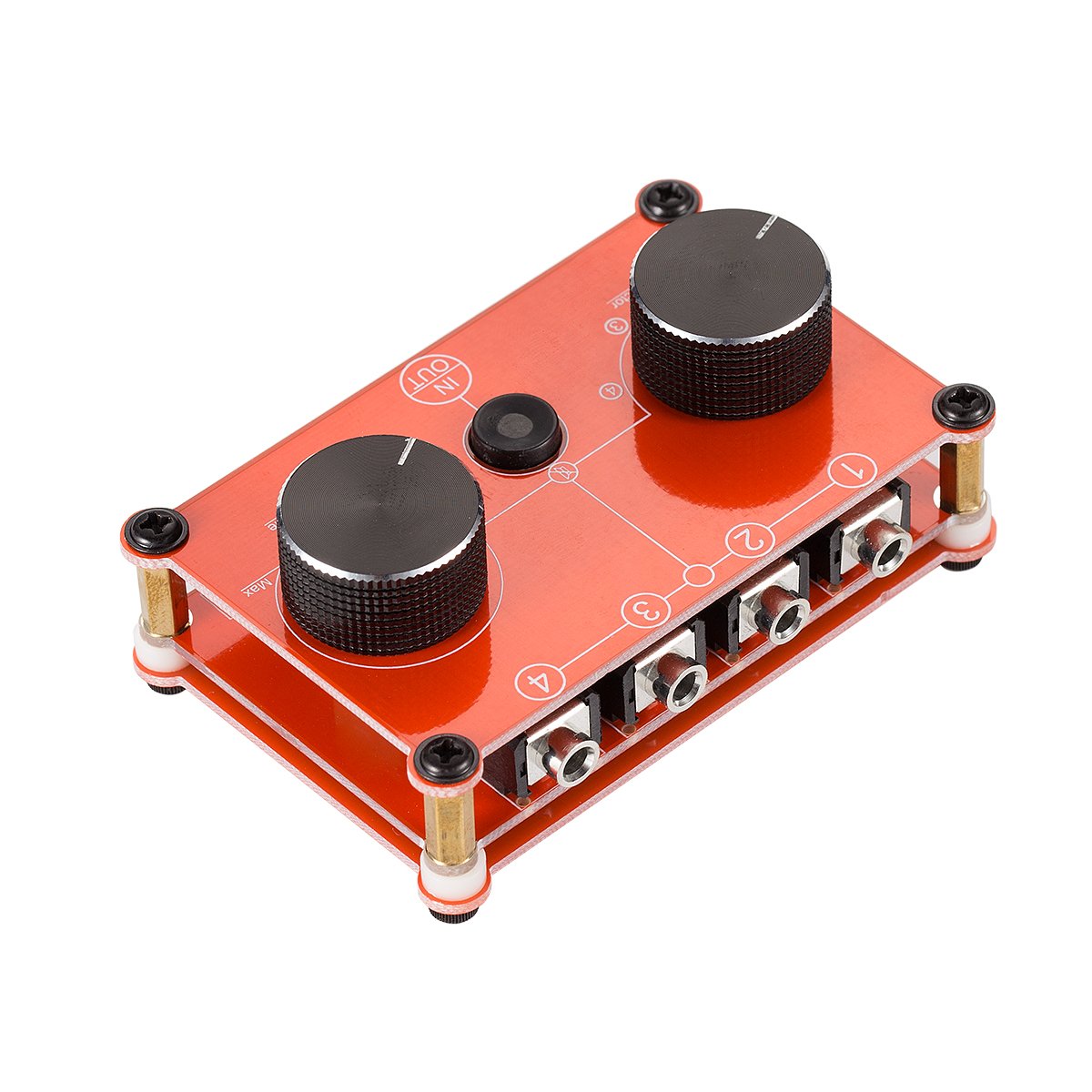Out 4 Port 3.5mm Stereo Audio Switcher 