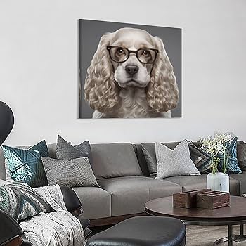Amazon.co.jp: アメリカンコッカースパニエル犬 絵画 インテリア