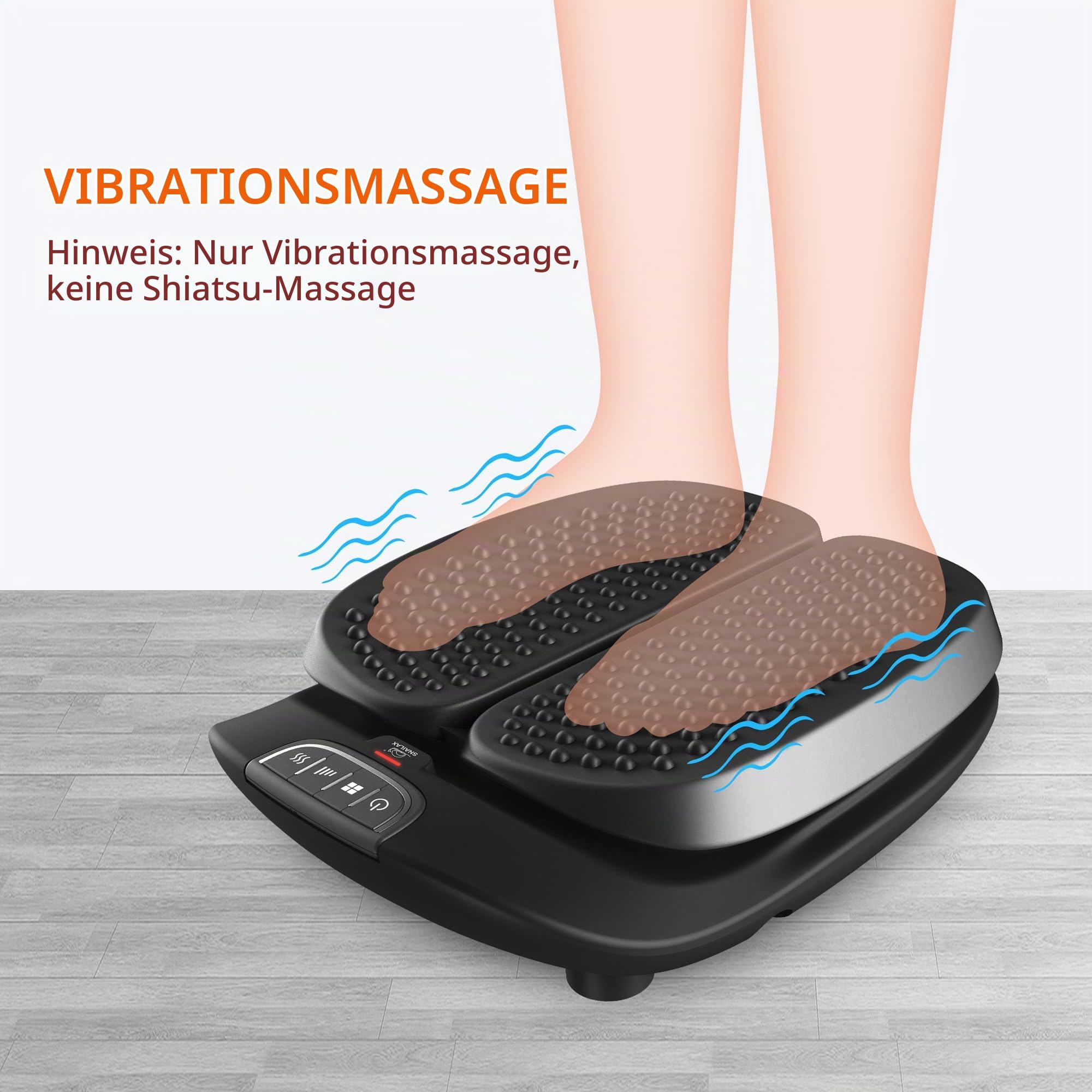 Snailax Fußmassagegerät mit Vibration und Wärme, elektrische Fußmassagegerät mit Fernbedienung, Massagegerät für Fußmassage Schwarz, Geschenke