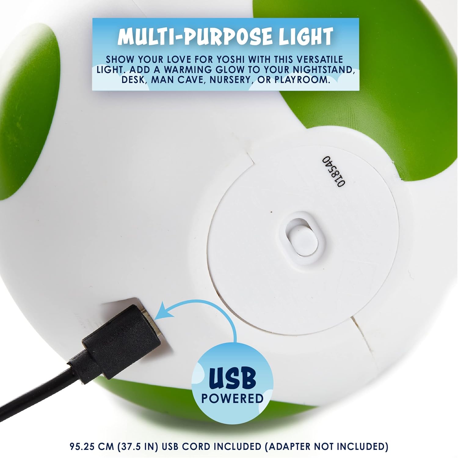 Paladone Super Mario Yoshi Egg Light – Mini LED Desk Lamp, USB Powered, Gaming Room Decor, Official Nintendo Merchandise