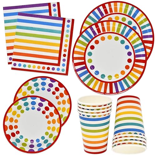Gift Boutique 150 Rainbow Party Supplies Set Serves 30 Plates