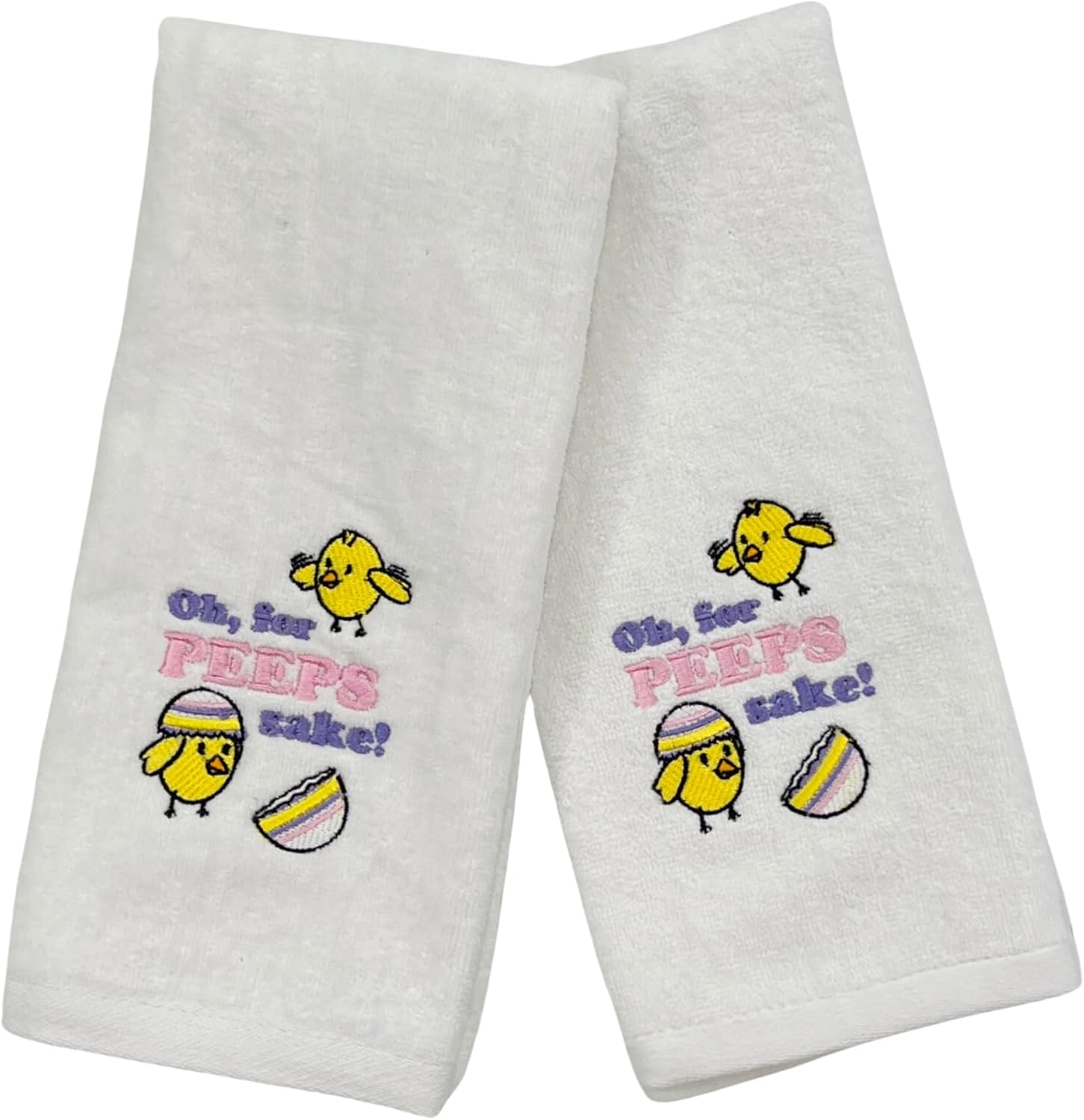 Serafina Home St. Patrick's Day Irish Hand Towels: Green Shamrock Clover Shenanigans Embroidery and Applique, 100% Cotton, White