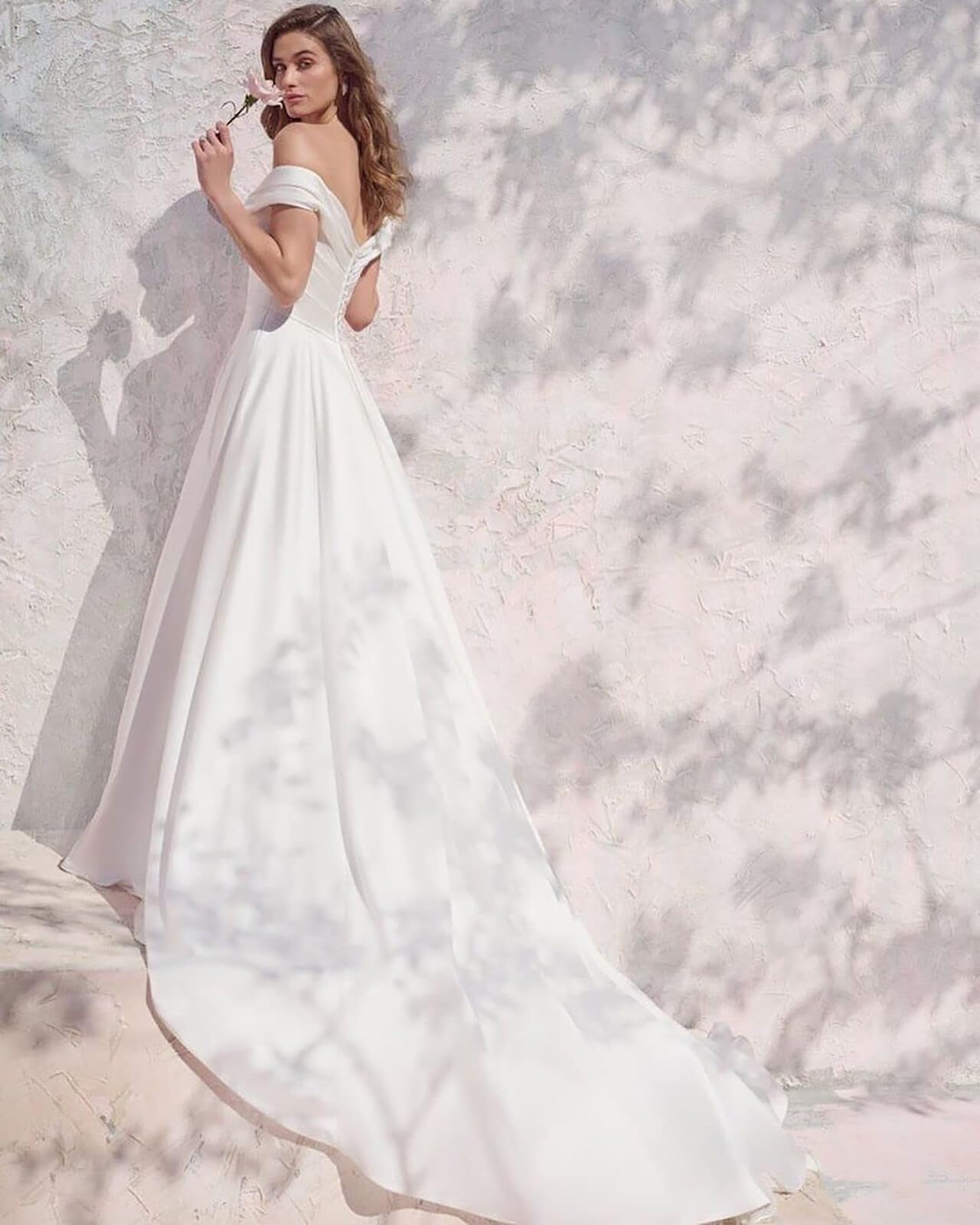 HUINI Beach Boho Hochzeitskleid - V-Ausschnitt ärmellos A-Linie Hochzeit Zeremonie Damen Brautkleider