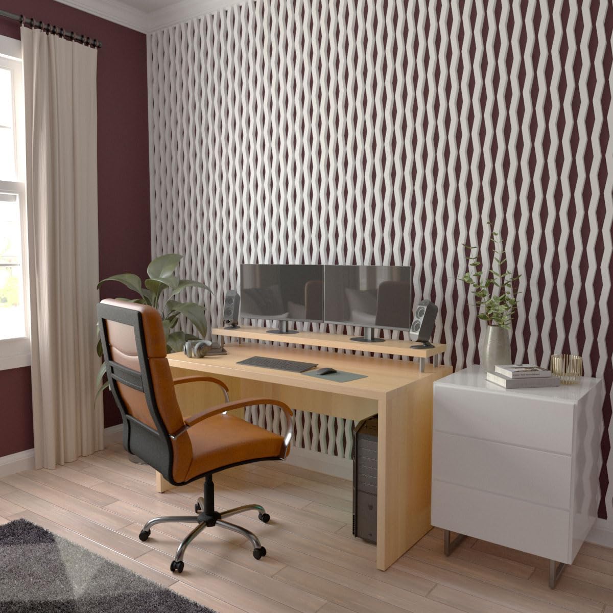Ekena Millwork 47"H x 1"T Eastport PVC Adjustable Decorative Slat Wall Panel Kit, Unfinished (contains 43 Slats + 1 Straight Edge Starter Slat)