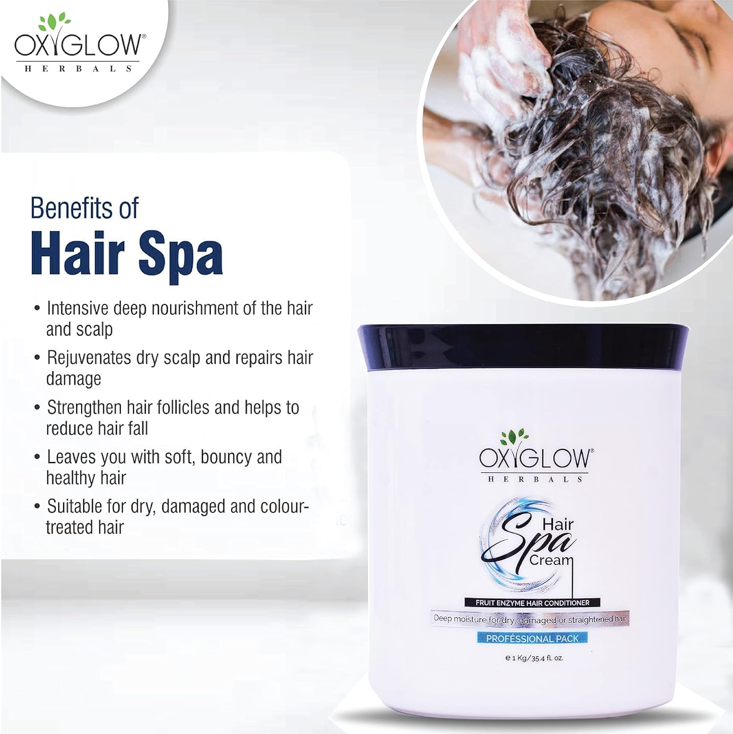 OXYGLOW Hair Spa Cream Dry For Dry Hair Treatment For Dry And Frizzy Hair Nourishing Cream Bath (500) gm - Image 5 thumbnail