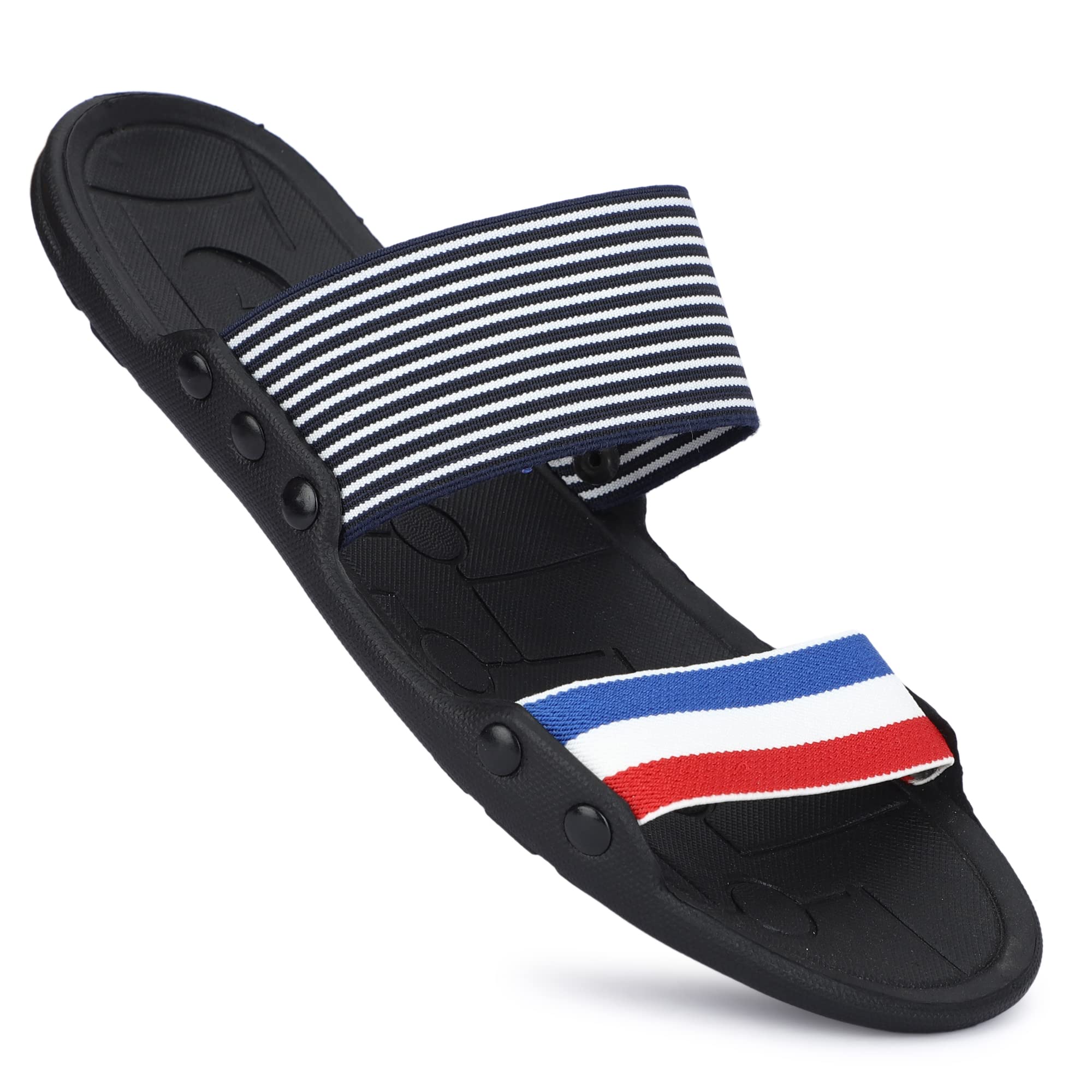 Brighto SHOES Men's Multicolour Nylon Slip-On Slippers 10 UK/IND