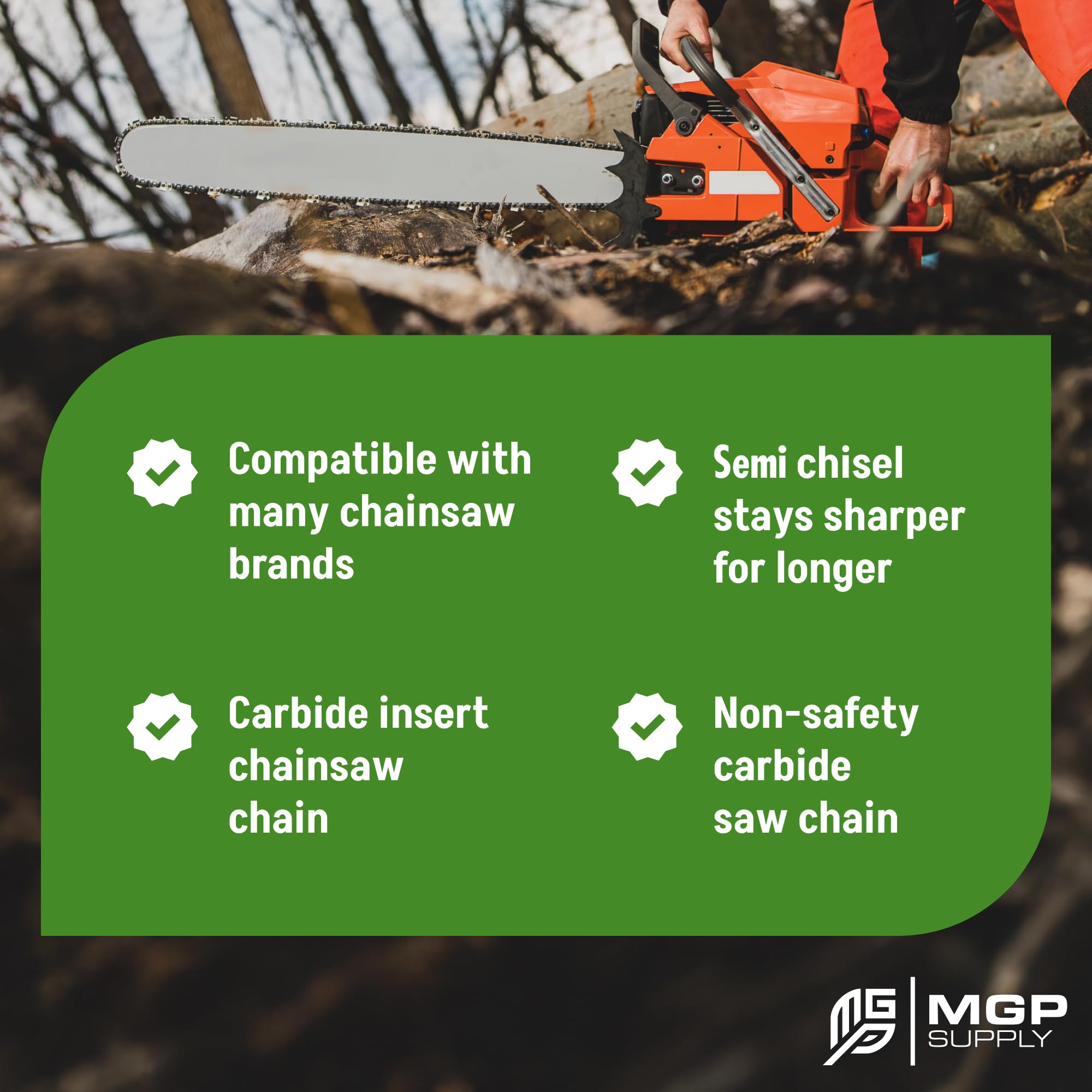 Amazon.com: 20in Carbide Full-Chisel Chainsaw Chain Loop | 3/8in