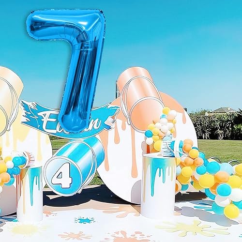 Miniatura 77 de Globo de números de 40 pulgadas, globos de números plateados, globo de número 2, globos de aluminio grandes de cumpleaños, fiesta de cumpleaños