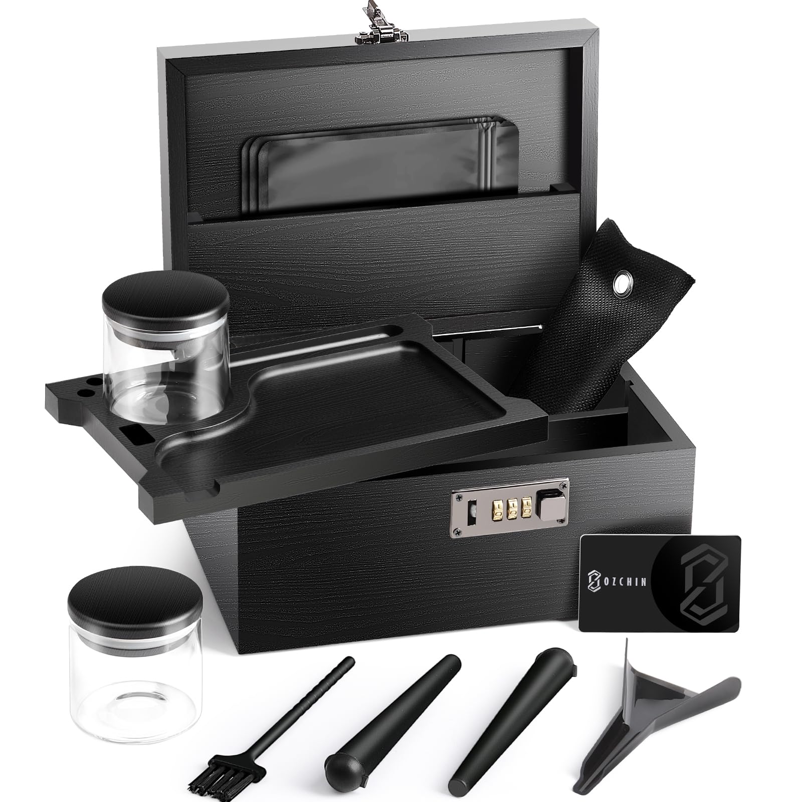 OZCHIN Caja grande de bambú con cerradura de combinación, caja decorativa para el hogar, gran opción de regalo, caja de almacenami