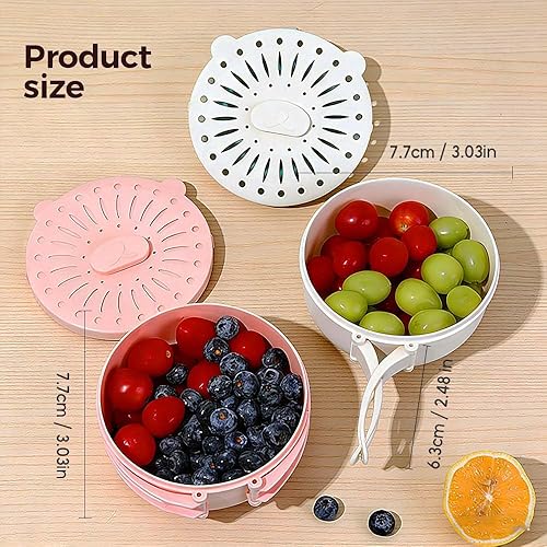 Miniatura 2 de Cesta de drenaje y conservación 2 en 1, nuevo cuenco multifuncional para lavar frutas y verduras con asa, cuenco de lavado de frutas con colador,