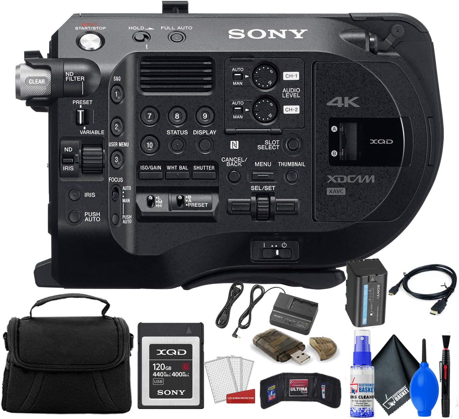 Sony PXW-FS7M2 XDCAM Super 35 Camera System () W/ 120GB Memory Card, Bag, Cleaning Kit, and More (Renewed)