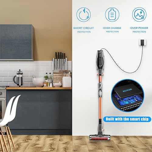 Miniatura 2 de Adaptador de cargador para batería Shark XBAT200, adaptador de repuesto para aspiradora de palo YLS0243A-T288080, 28.8 V0.8 A, certificación UL,