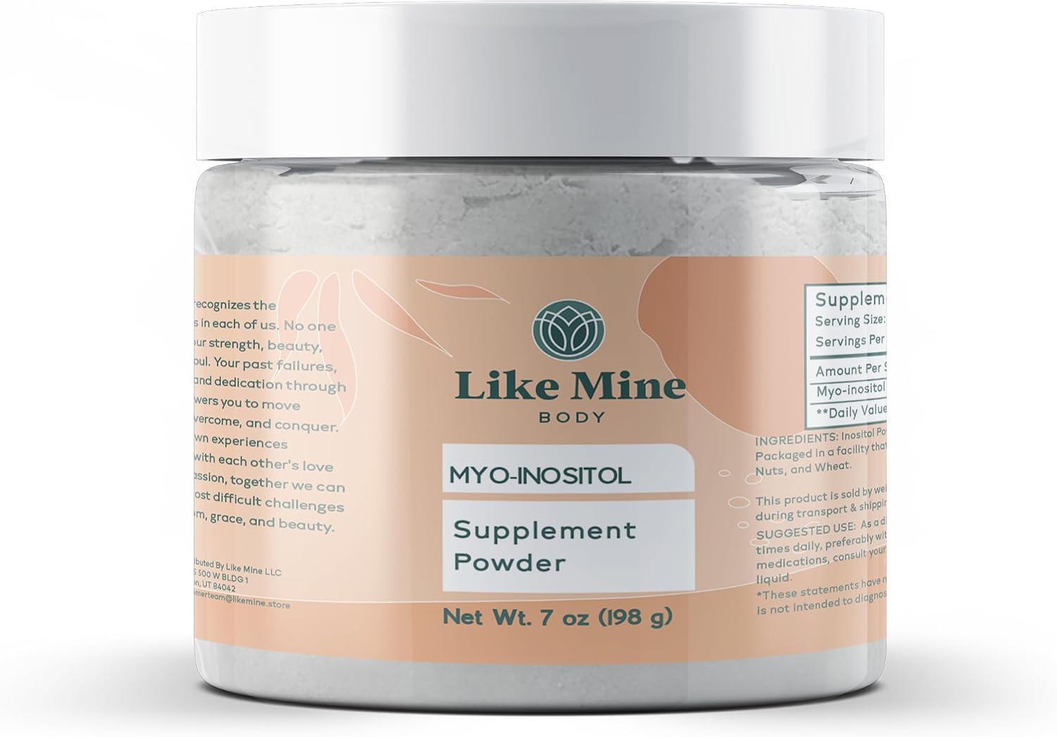 Like Mine Myo-Inositol (7 oz) Vitamin B8, Pure Single Ingredient with No Fillers, Additives