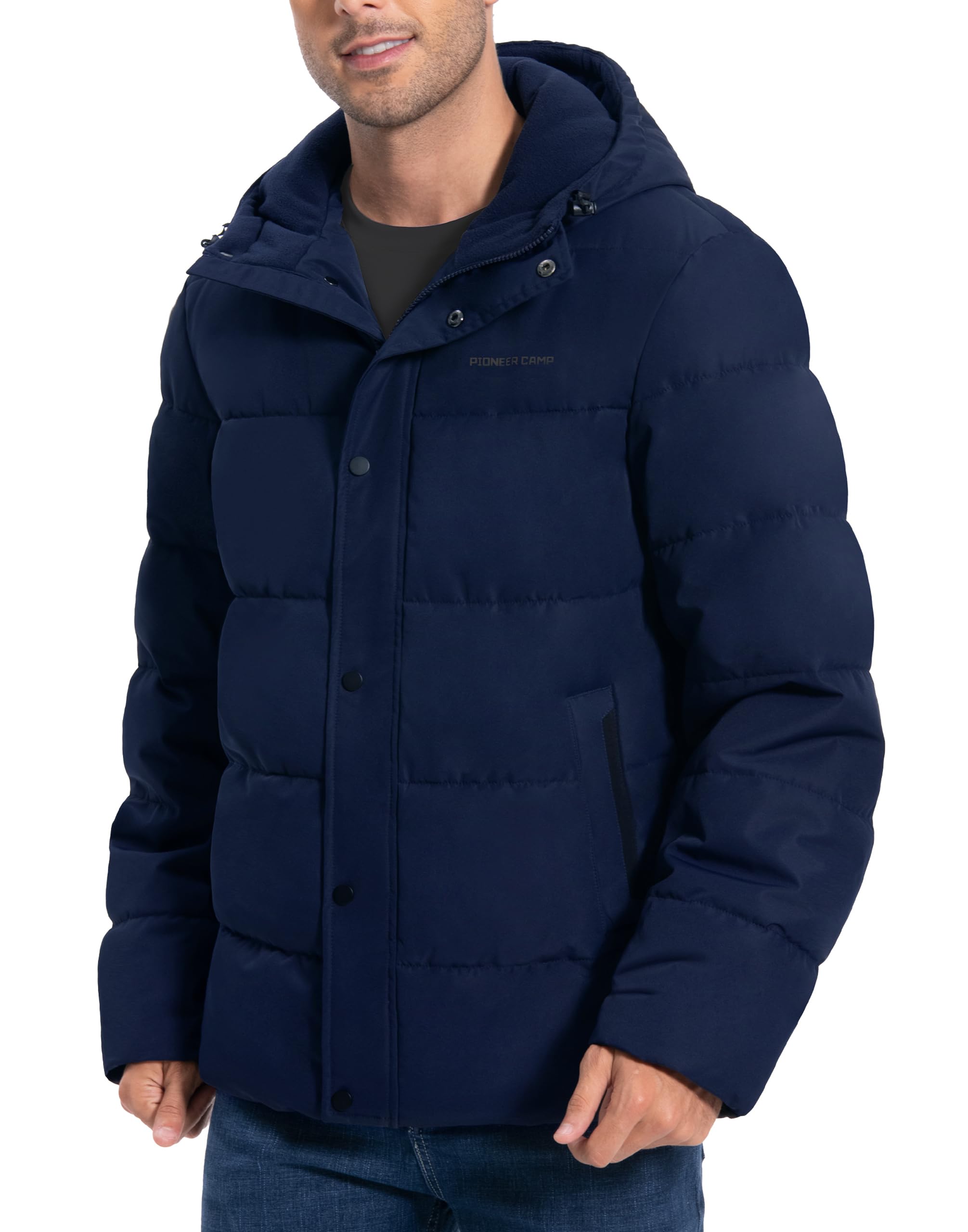 Mens Winter Coat Warm Winter Puffer Jacket Waterproof Thicken Insulated Windproof Hooded Down Quilted Coat