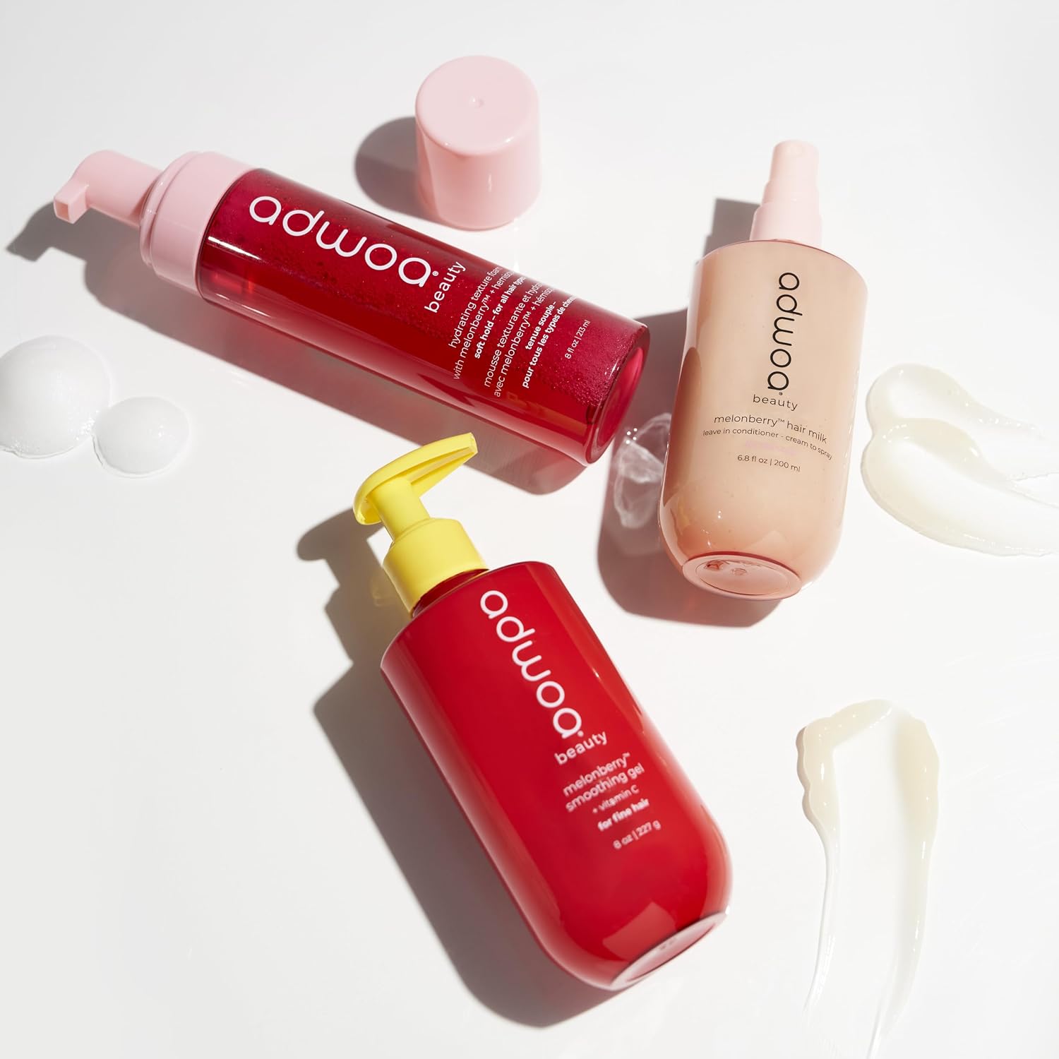 adwoa beauty - Hydrating Texture Foam with Melonberry | Volumizing Styling Mousse | Lightweight, Moisture-Rich, Silicone-Free | Wavy, Curly & Coily Hair (6.7oz)