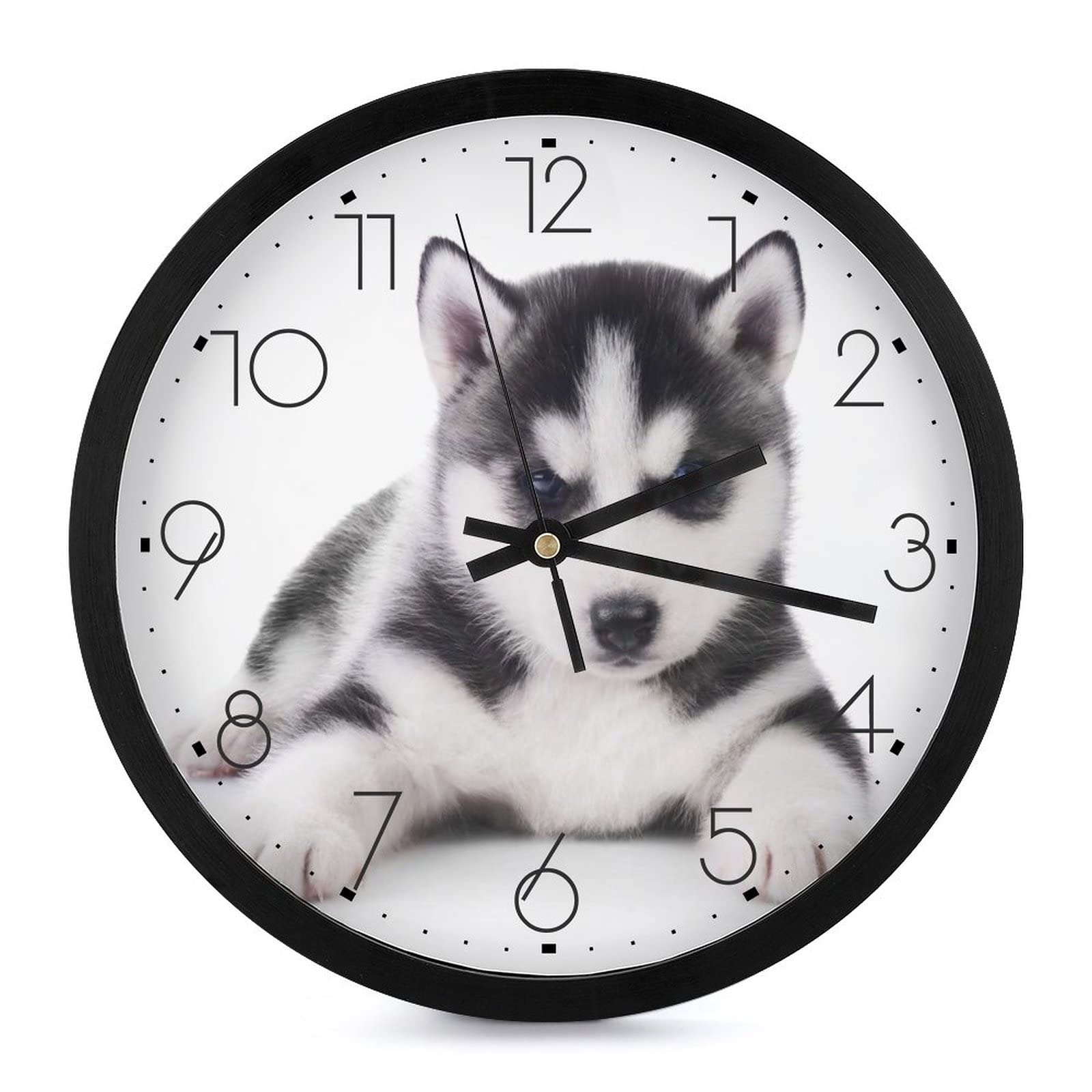 Horloge Husky décorative 25cm pour salon et chambre