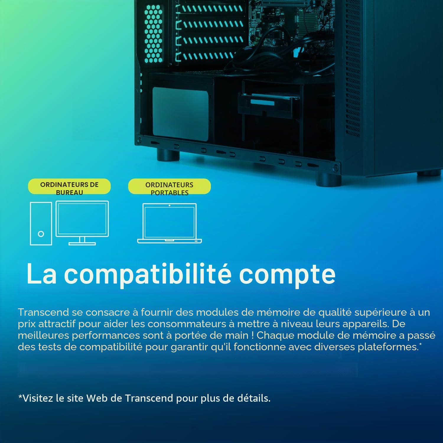 Transcend JetRam 16Go DDR4 3200MHz So-DIMM CL22, RAM pour PC Portable