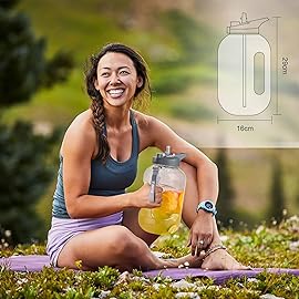 XBOTTLE 1 Gallon BPA Free Tritan Plastic Water Bottle with Straw & Chug Lid for Sports Camping