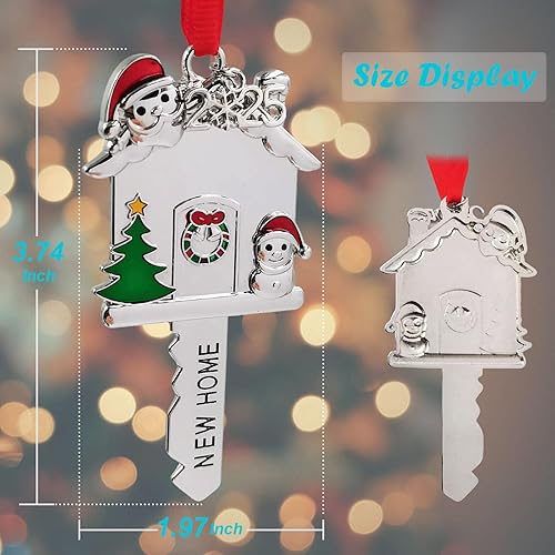 Vista 2 de Adorno de Navidad con llave para el hogar, regalo de inauguración de la casa 2022, nuevo regalo para recién casados, primer recuerdo de casa nueva