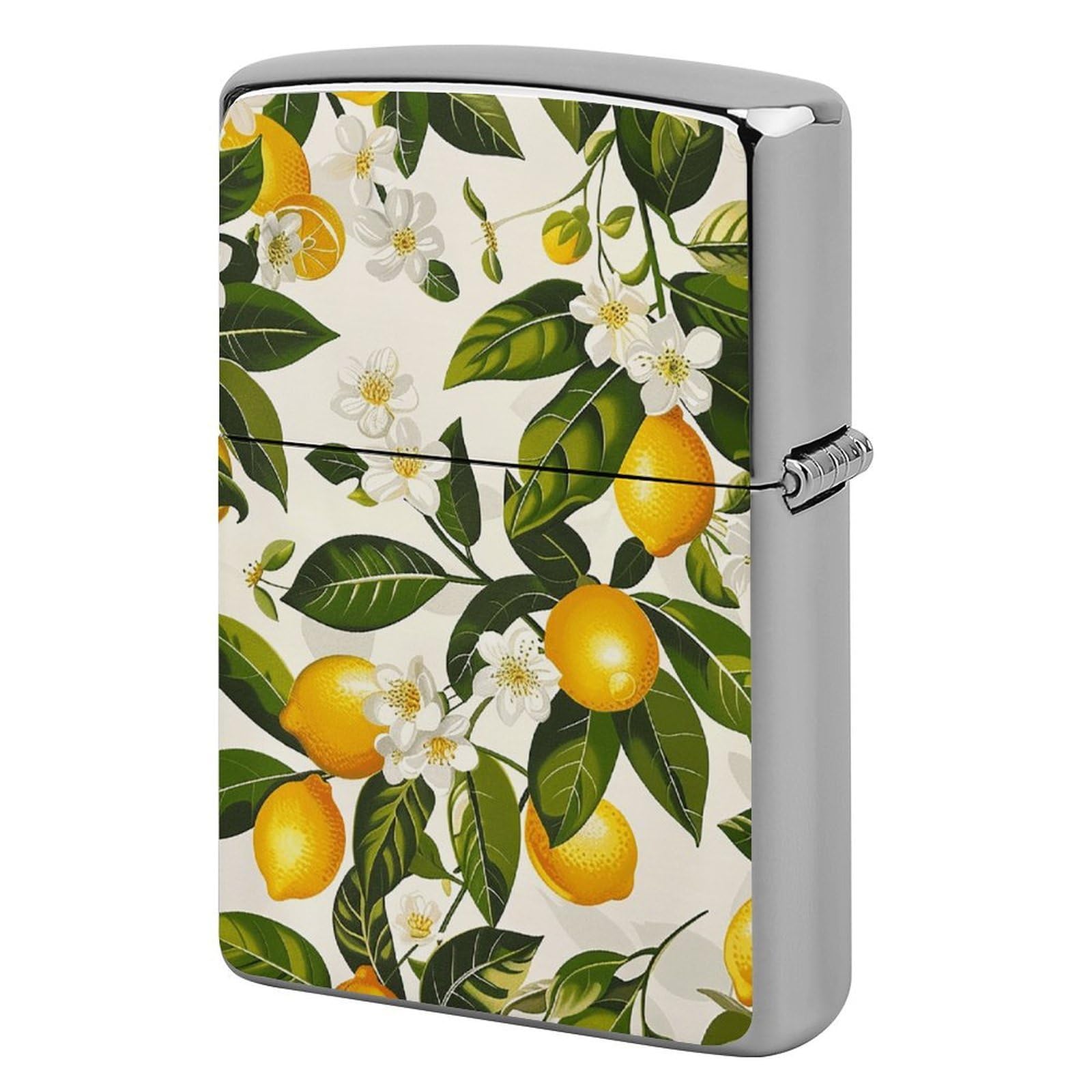 Lemons and Flowers Lighter Cover for Men, Personalized Lighter Case for Birthday Gift, Flip-Top Lighters Protective Cover, Portable Lighters Shell for Outdoor, Travel