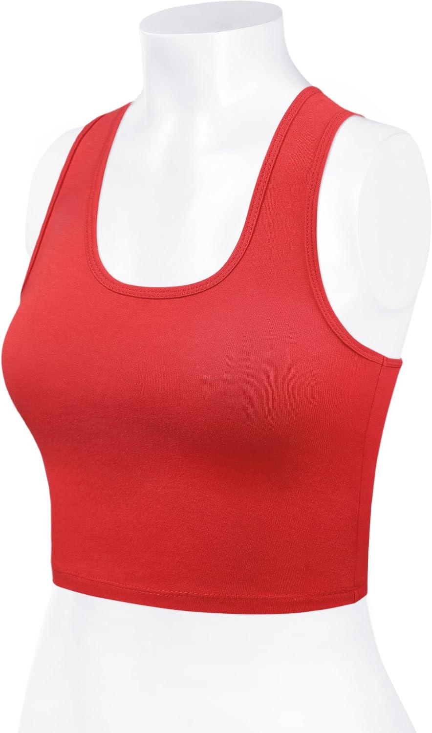 Women Sleeveless Racerback Crop Tank Top Cami Backless Scoopneck Shirts - Image 4