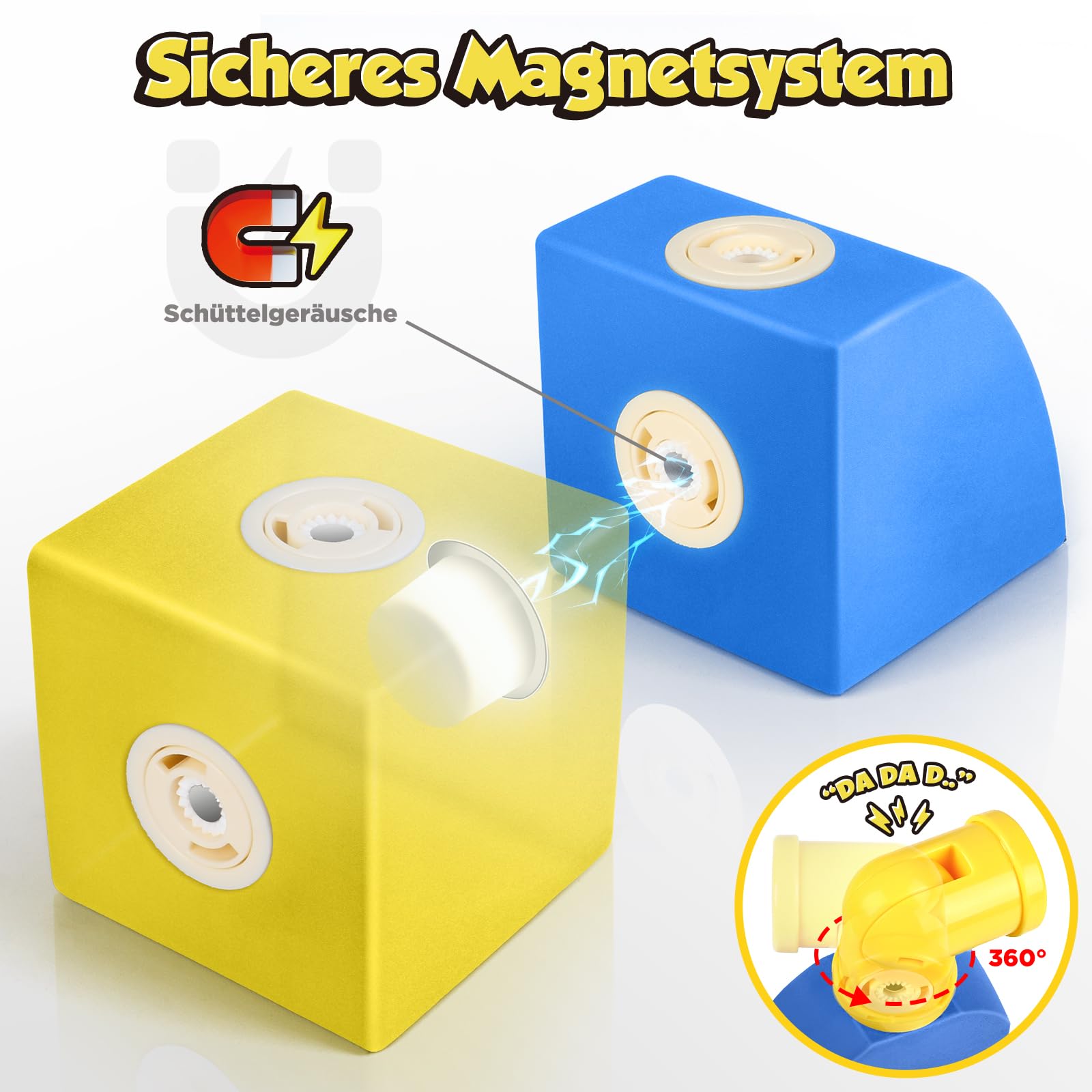 Magnetische Bausteine Spielzeug für Kinder 3-6, 100 Stück Schlossbau-Softblöcke Lernspielzeug für Kinder STEM Montessori Kinderspielzeug ab 3 4 5 6 Jahre für Jungen Mädchen, 3D Konstruktions Spielzeug