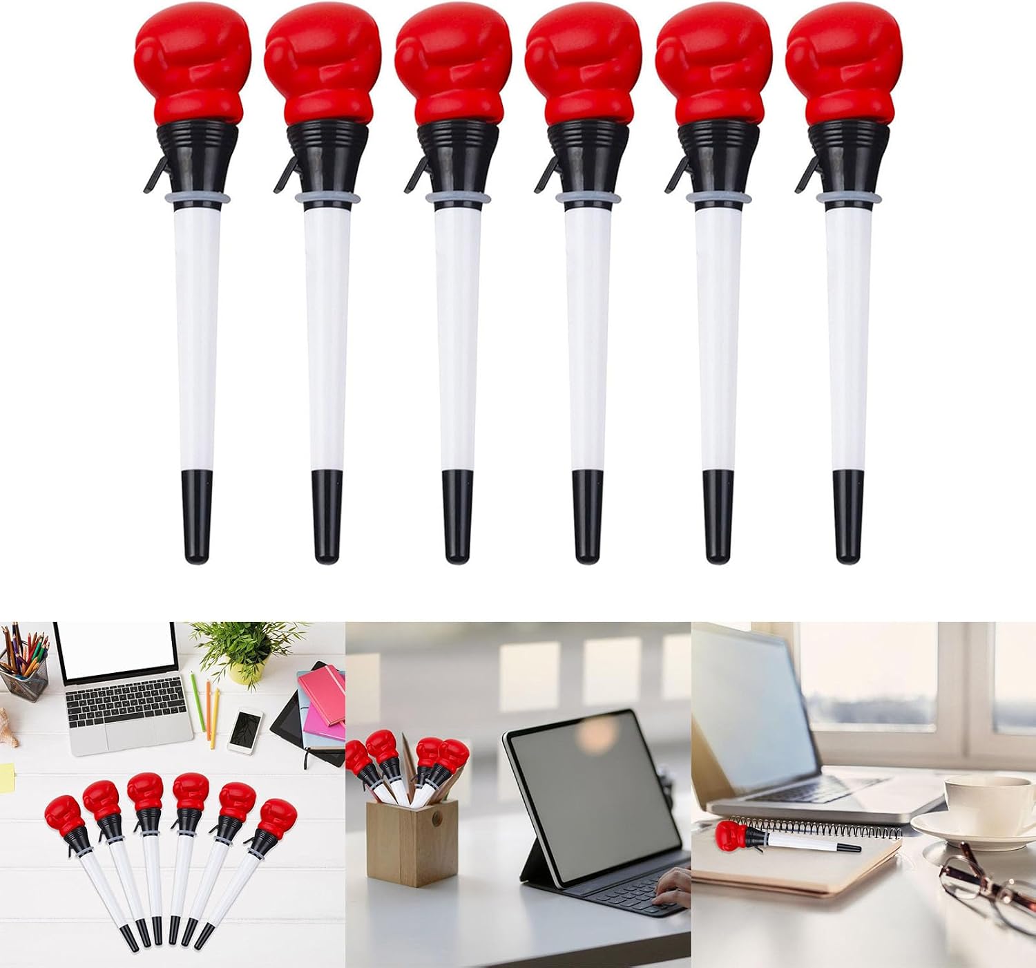 6x/Set Boxing Gloves Ballpoint Pen 0.5mm Funny Bounce Decompression Pen Writing Pen School Supplies For Student image 2
