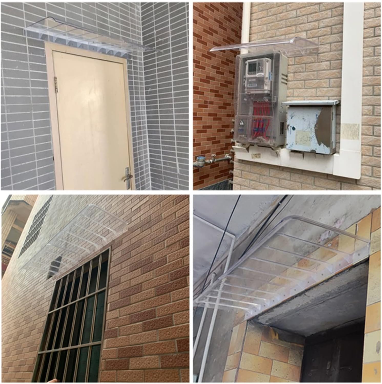 Window Awning Durable Door Canopy, Snow and Uv Protection Porch Awning Rain Shelter Cover, Polycarbonate Canopy for Residential Or Commercial Application (Color : Clear, Size : 40x