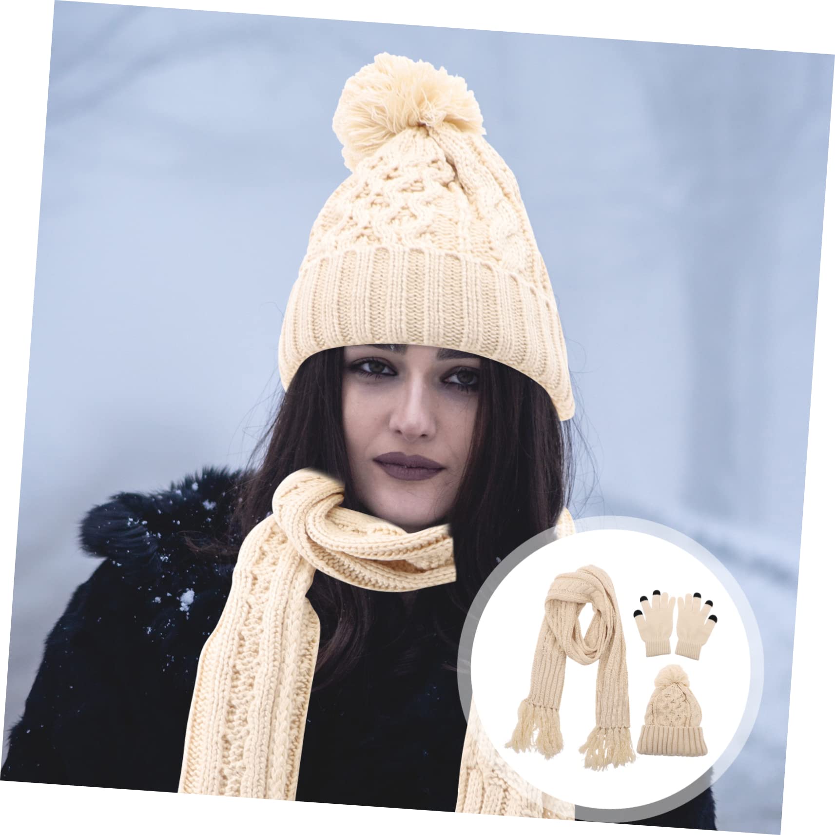Gorro De Lana Para Otoño E Invierno Gorros Guantes De Invierno Bufandas De Punto Suaves Mitones Trajes Para Mujer Gorro De Punto Bufanda Accesorios De Invierno Guantes De