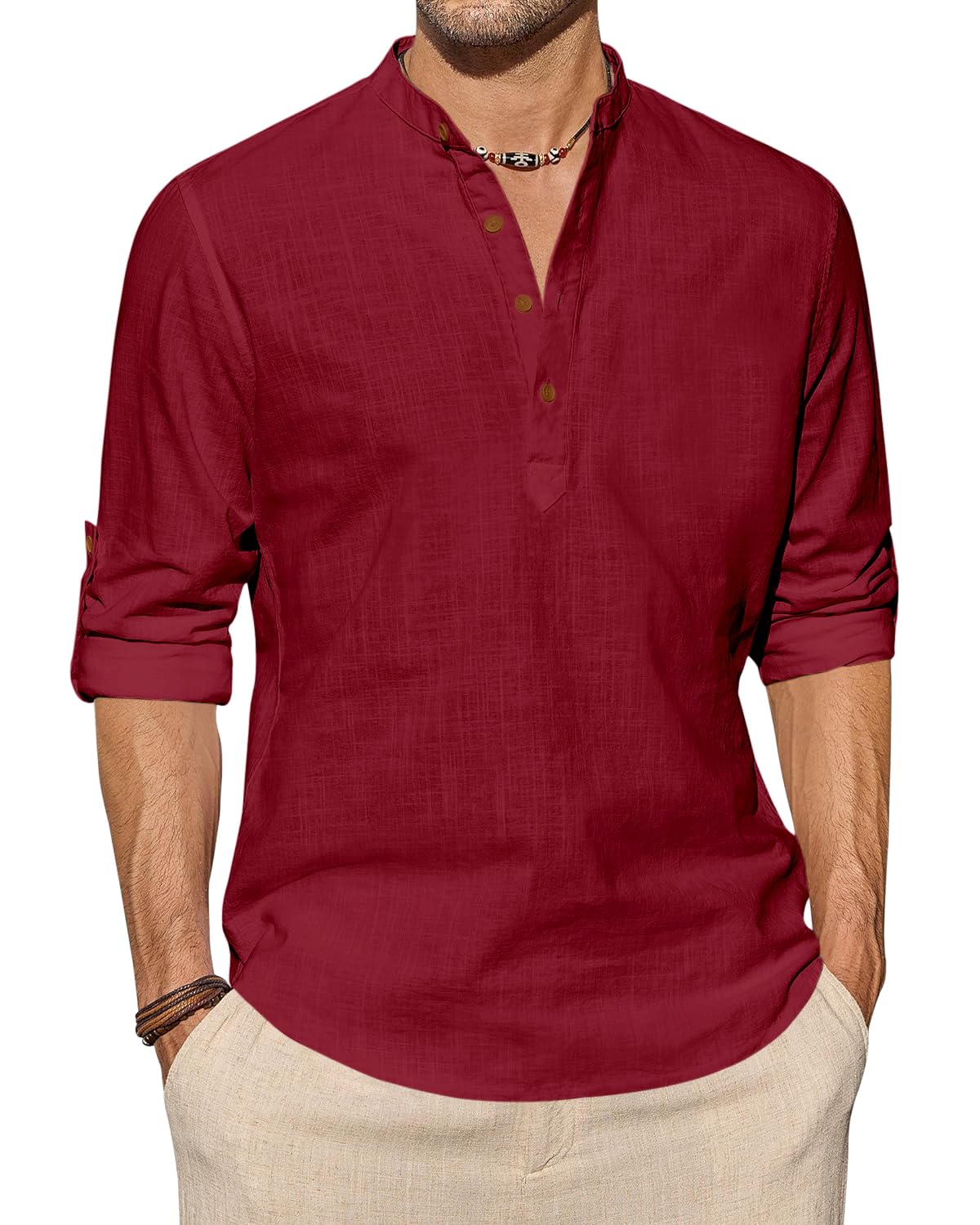 Men's Kurta || Chinese Collar Long Sleeves || Straight Hip Length Kurtas || Short Kurta for Men || for Festival || Function || Occasion Wear Fancy Kurta-picture-25