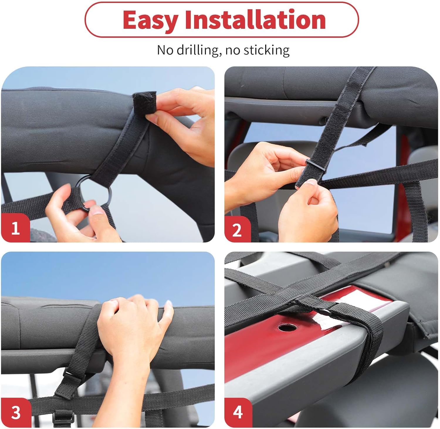 Linskip Heavy Duty Cargo Net Compatible with 2007-2017 Jeep Wrangler JK 2Door, Trunk Divider Net for Jeep JK Exterior Accessories(Black)