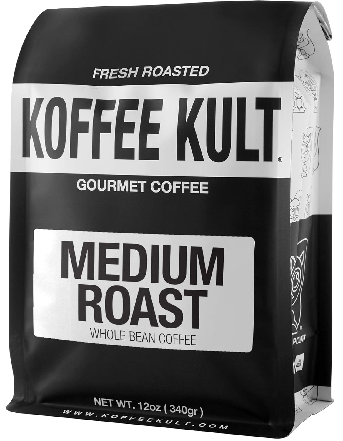 Koffee Kult Coffee Beans - Premium Medium Roast, Gourmet Whole Bean Coffee Best Coffee Bean Selection for Rich, Smooth Coffee Experience (12oz)