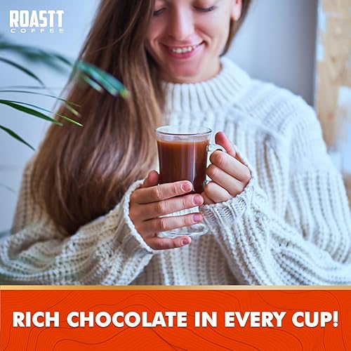 Miniatura 6 de Roastt Coffee Cápsulas de café de chocolate doble orgánico para cafeteras compatibles con Keurig K Cup, café de chocolate doble con cafeína de