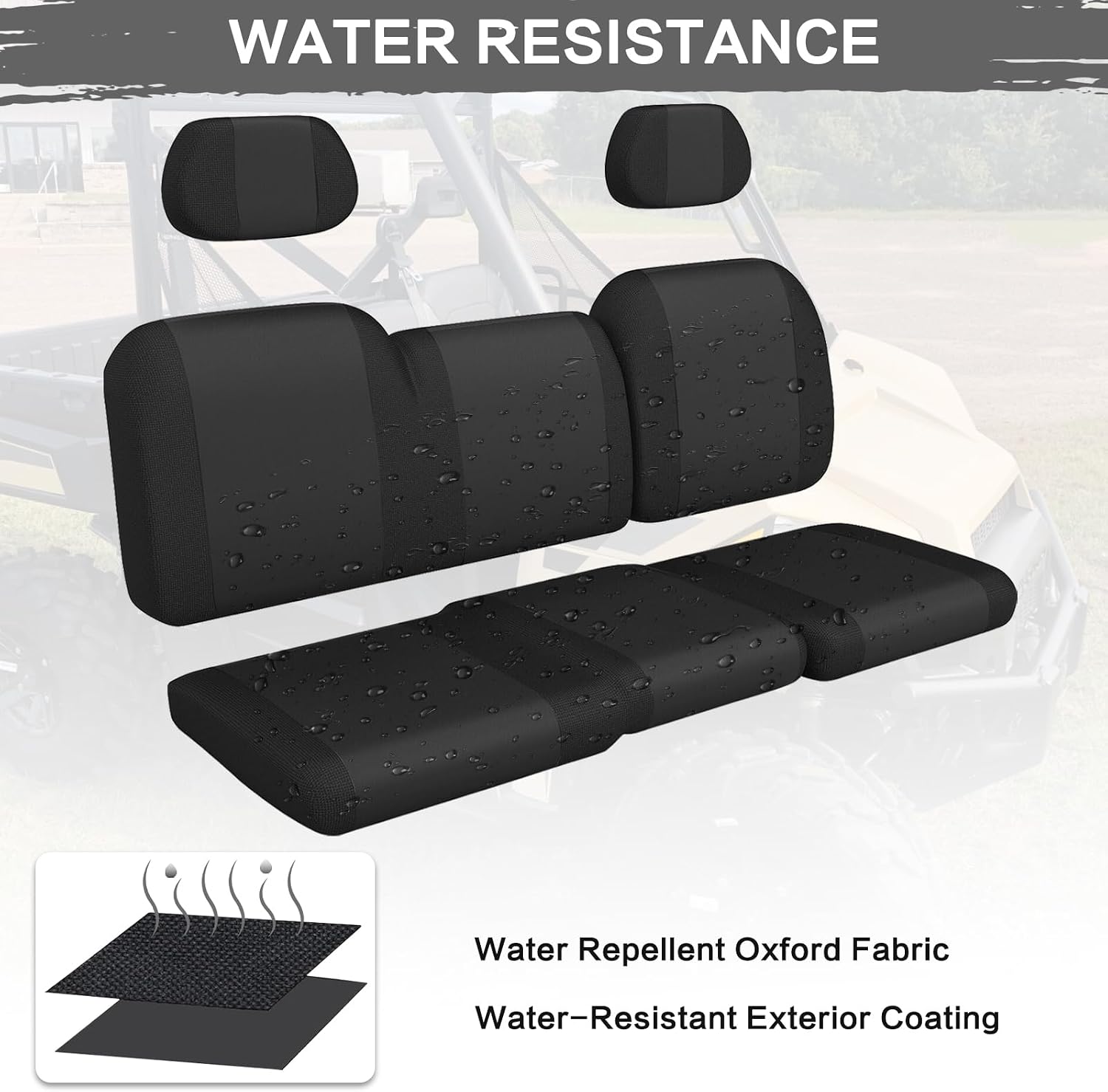 LKV Ranger 1000 Seat Covers with Headrest Covers,1680D Waterproof Repellent UTV Seat Cover Compatible with Polaris Ranger 1000/ XP 1000/Crew XP 1000 2017-2025, Split Bench Seat Covers