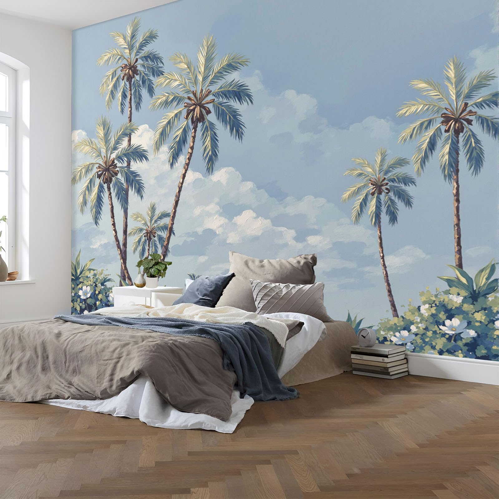 Papier peint intissé fresque murale pour masquer un mur terne avec style